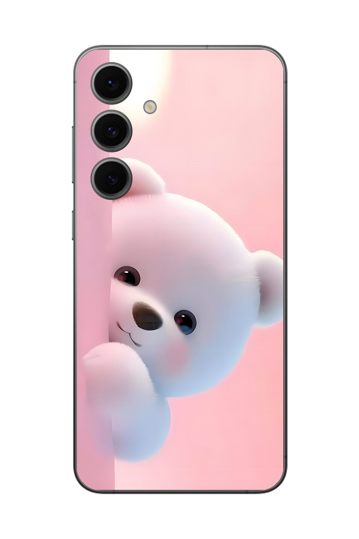 Dali Design Samsung Galaxy S24 FE Uyumlu Şeffaf Kılıf 1 Peluş Ayıcık Tasarımlı