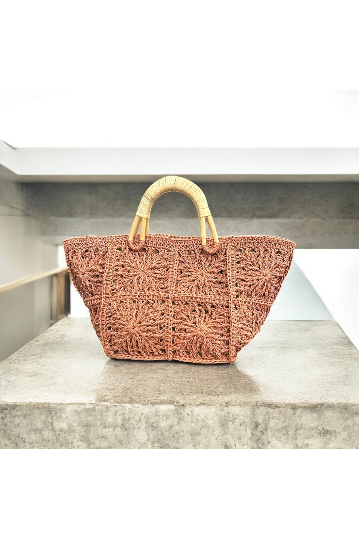 Allen Accessories Hasır örme çanta