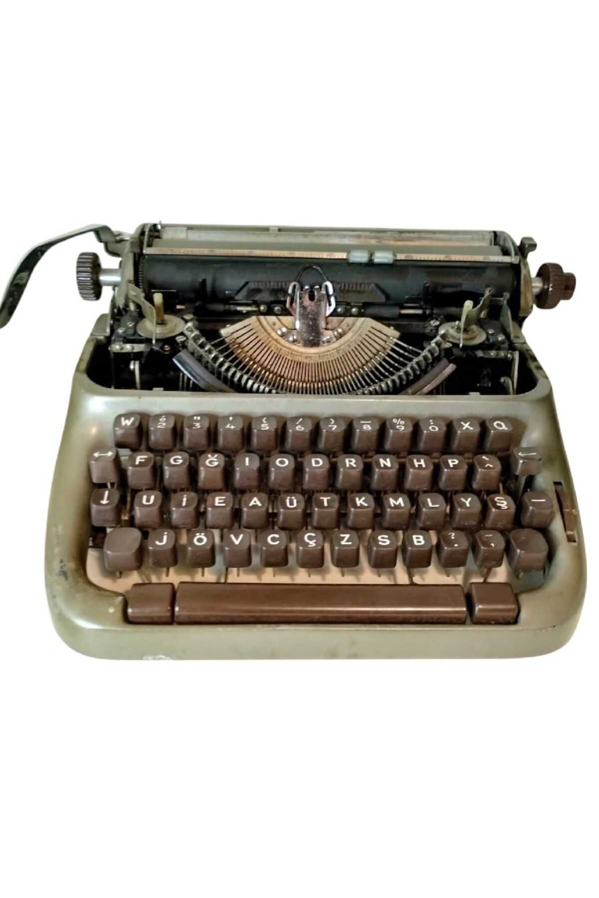 depo haki 1950-1960'lardan Çalışır Durumda Optima Elite -3 Daktilo