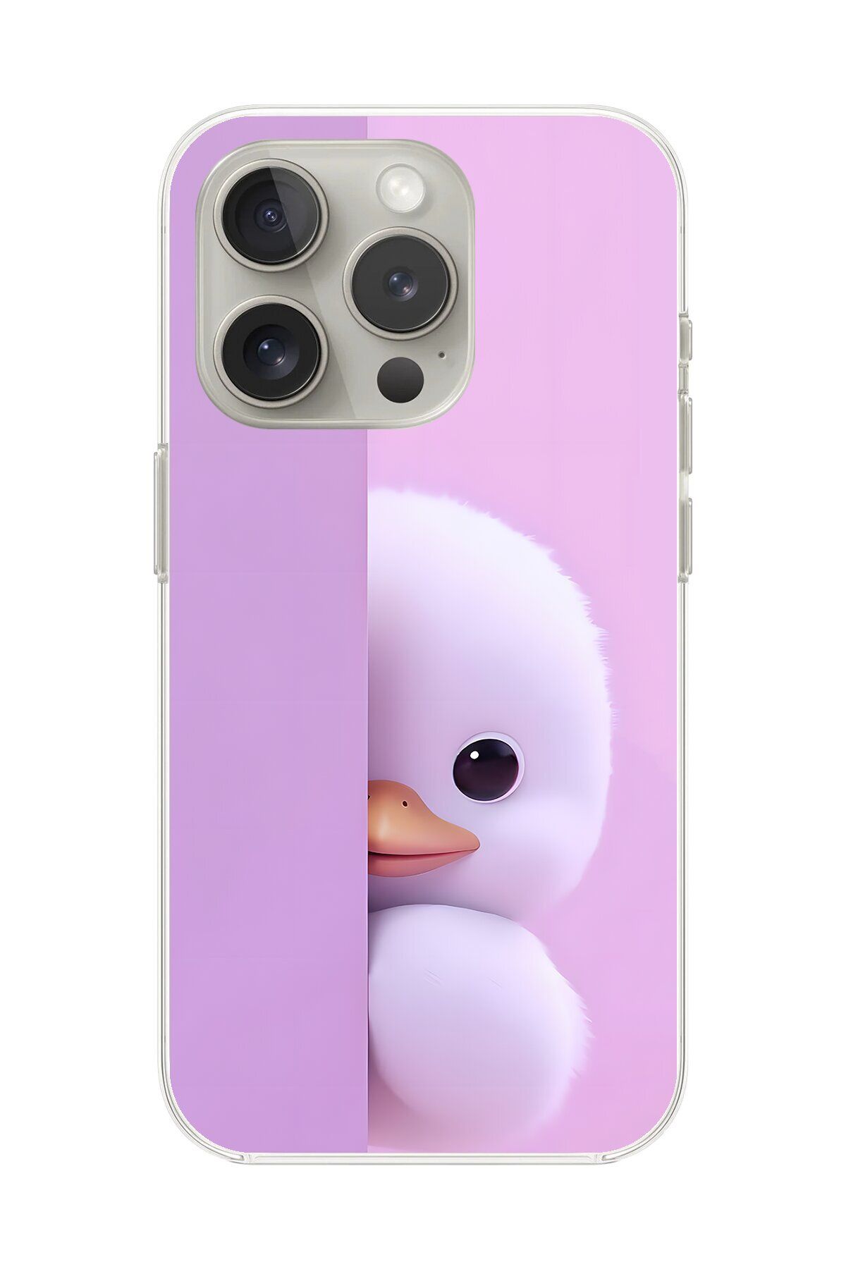 Dali Design iPhone 11 Pro Uyumlu Şeffaf Kılıf 3 Peluş Ördek Tasarımlı