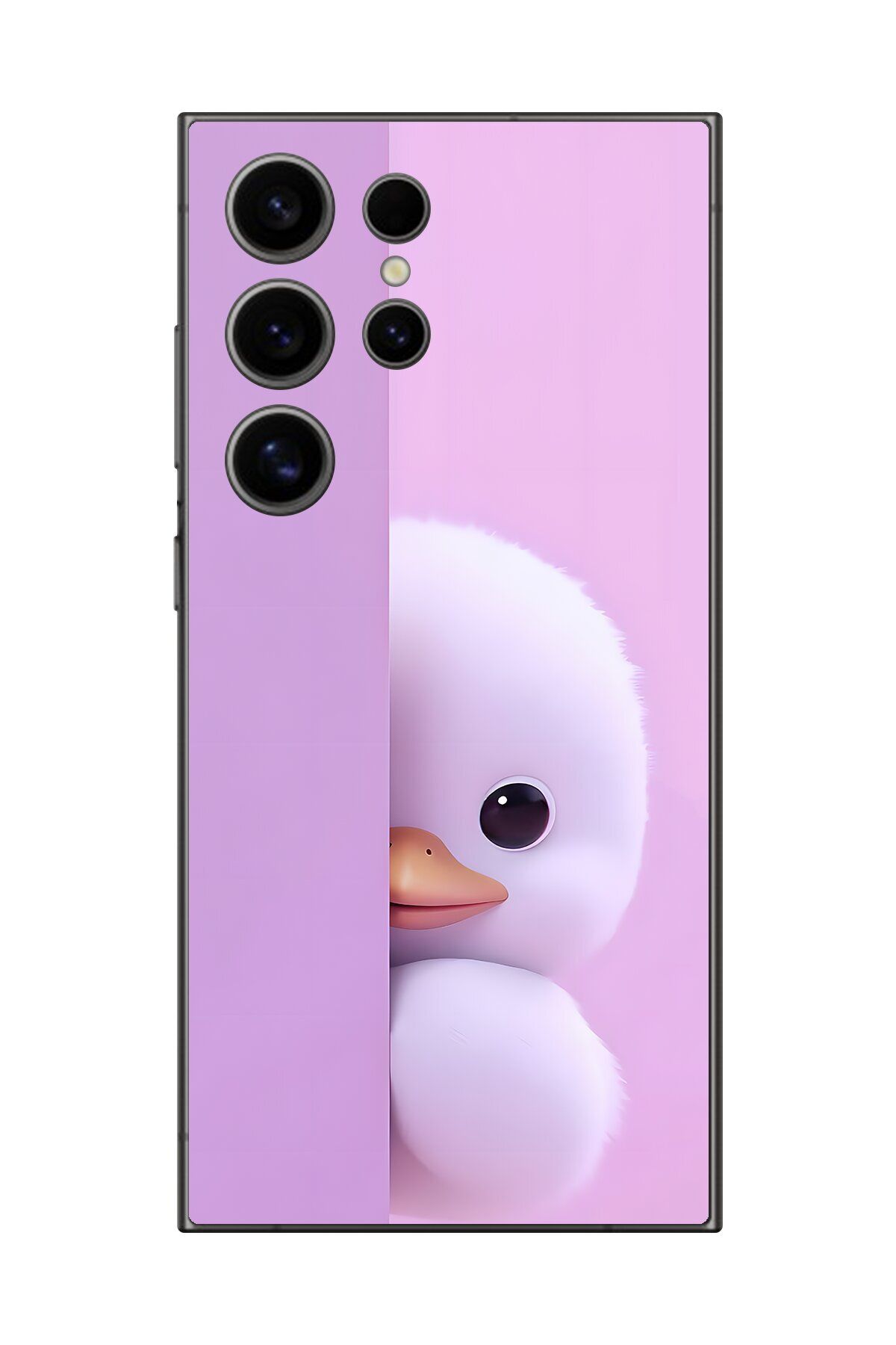 Dali Design Samsung Galaxy S24 Ultra Uyumlu Şeffaf Kılıf 3 Peluş Ördek Tasarımlı