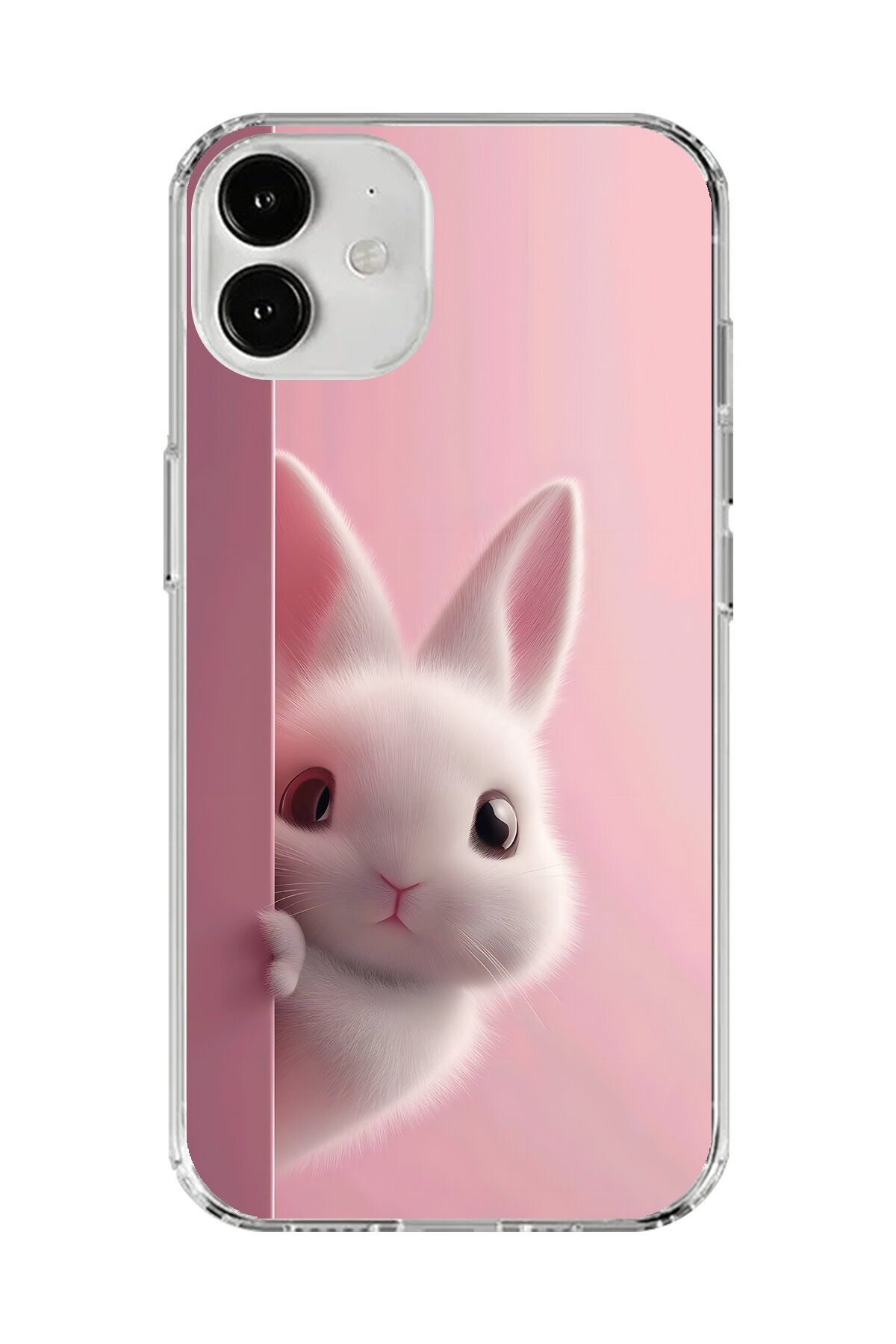 Dali Design iPhone 12 Uyumlu Şeffaf Kılıf 5 Peluş Tavşan Tasarımlı