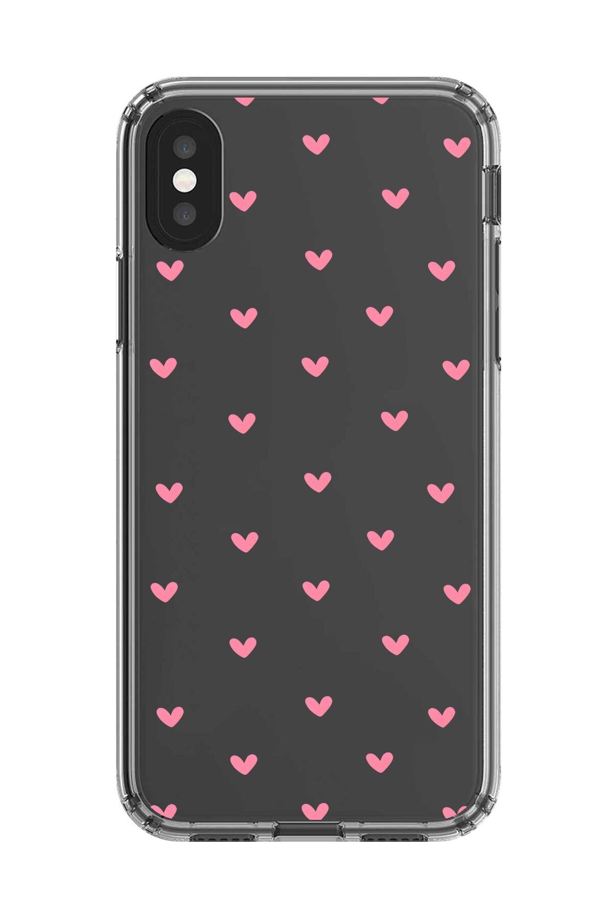 Dali Design iPhone X Uyumlu Şeffaf Kılıf Şeffaf Kalp 1 Tasarımlı