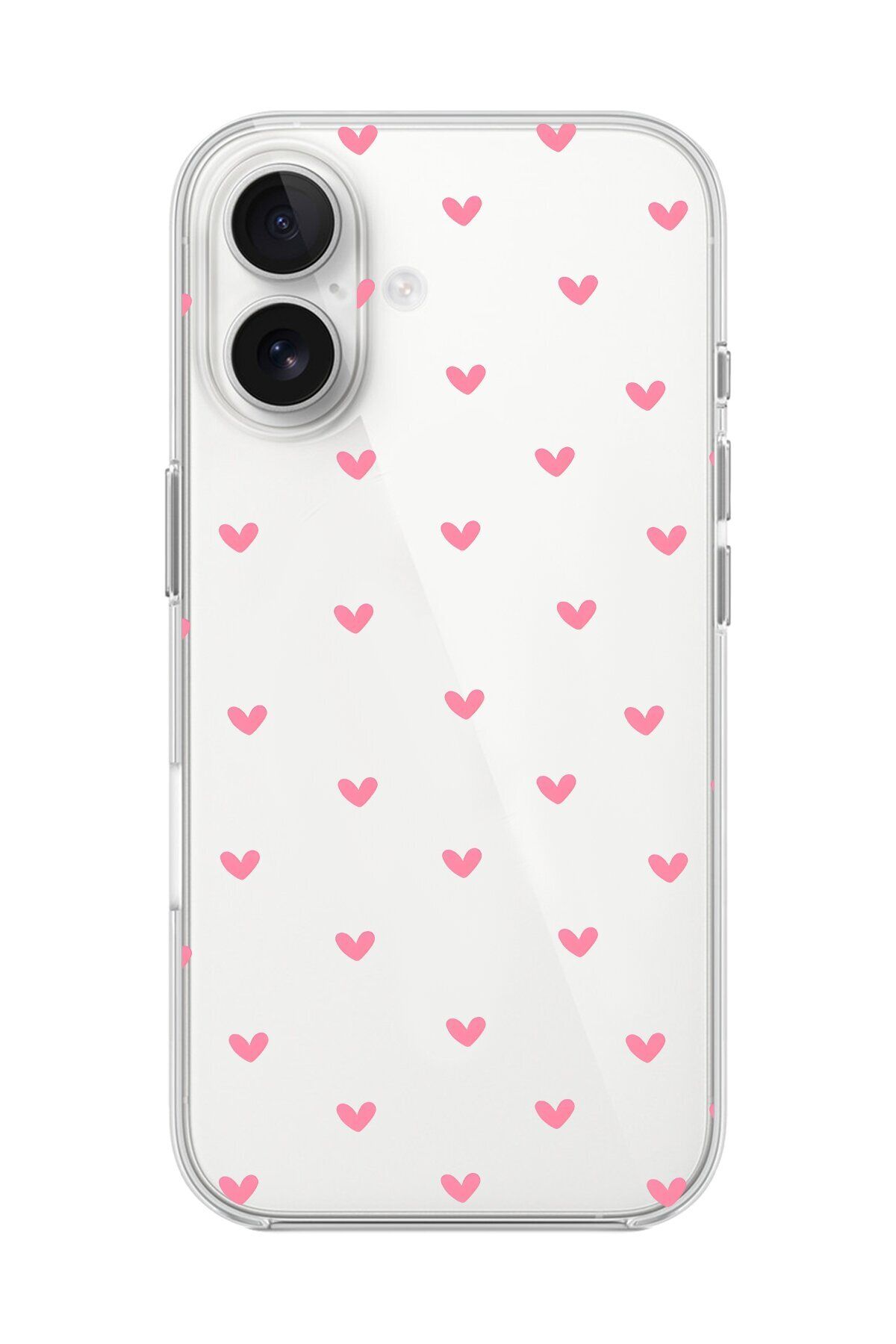 Dali Design iPhone 16 Uyumlu Şeffaf Kılıf Şeffaf Kalp 1 Tasarımlı