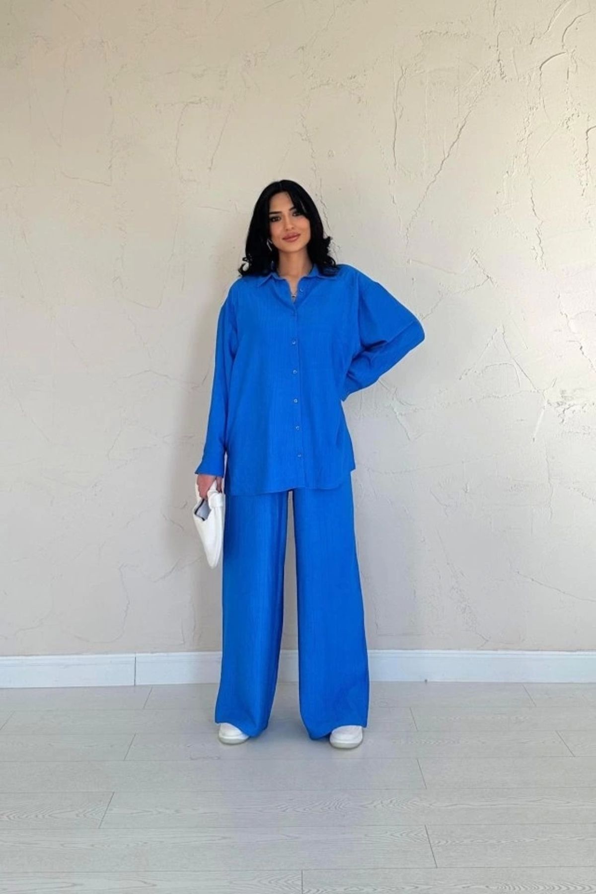 nedo7 Saks Alice Gömlek Ve Bol Kesim Pantolon Takım