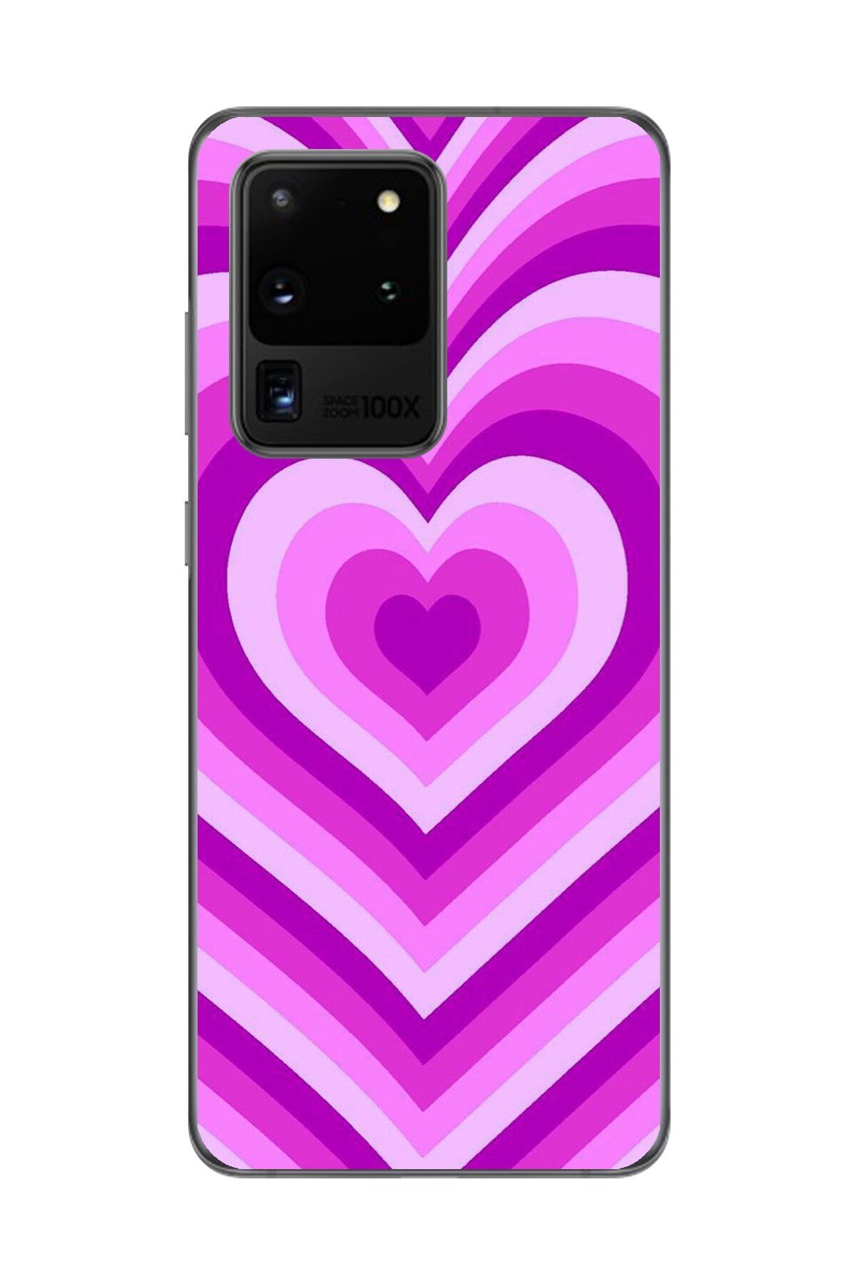Dali Design Galaxy S20 Ultra Uyumlu Şeffaf Kılıf Kalp 2 Tasarımlı