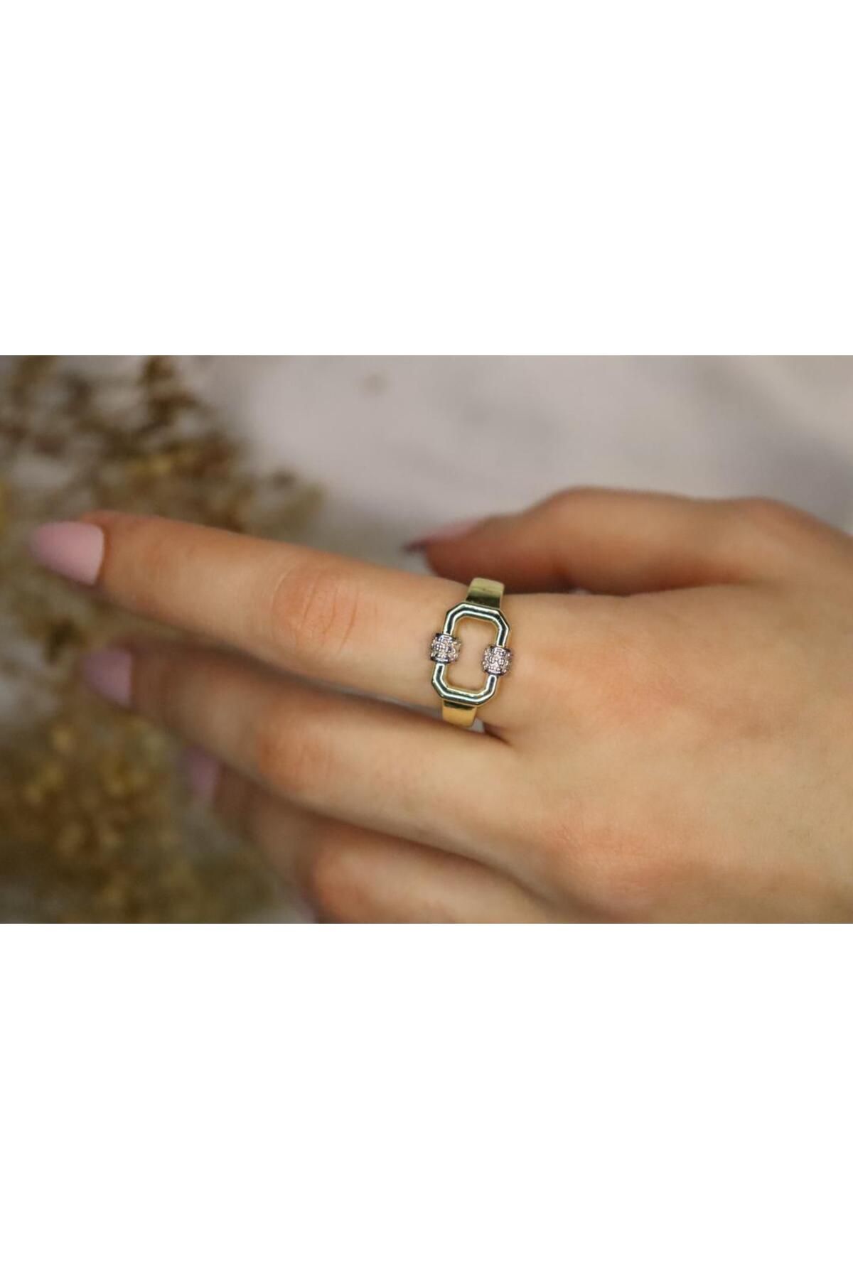 mercanjewelry 14k Ayarlanabilir Zirkon Taşlı Yüzük