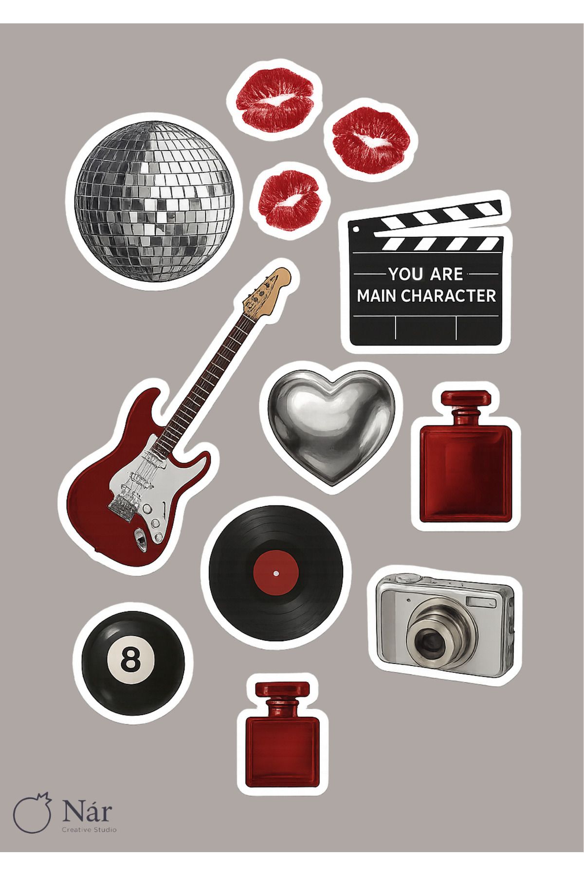 sticker Retro Glam Sticker Seti - Retro Esintili Çıkartmalar - 3 Sayfa