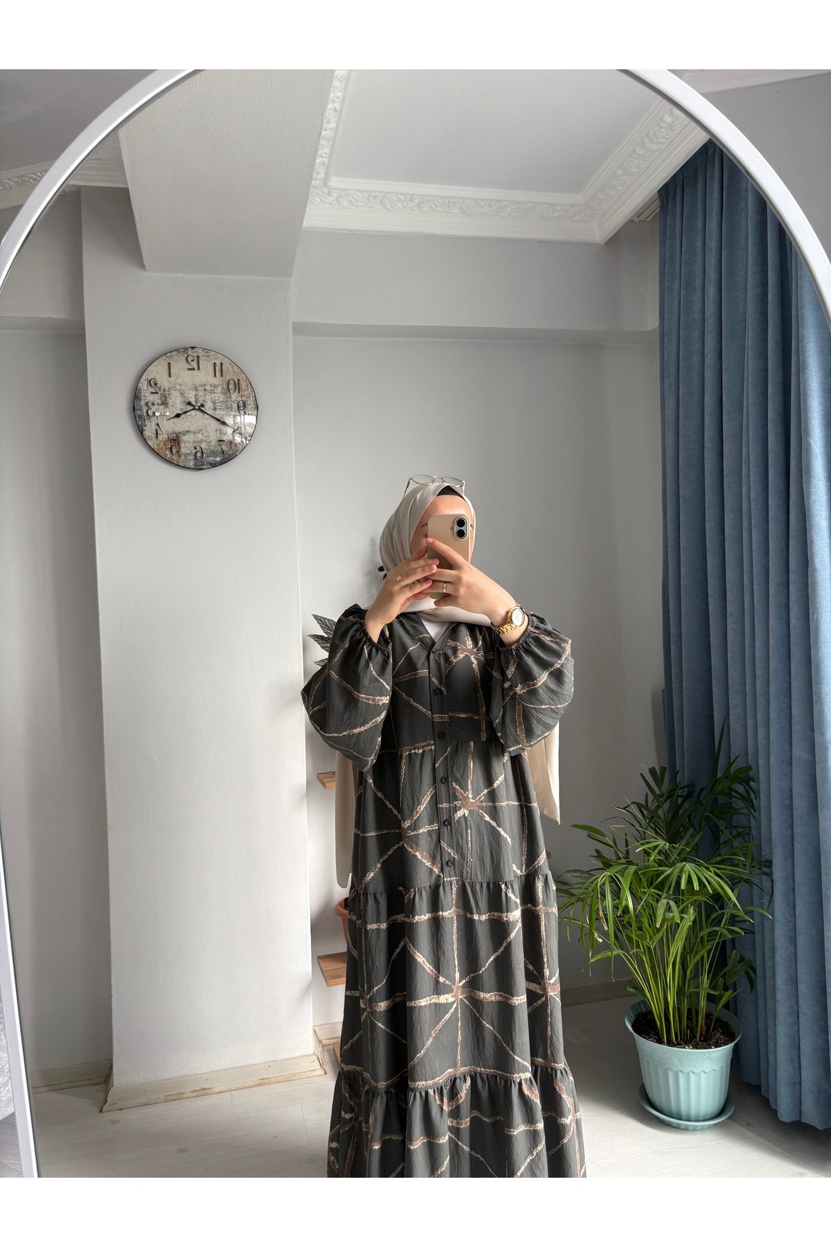 MODA EGE Modal Kumaş Desenli Elbise