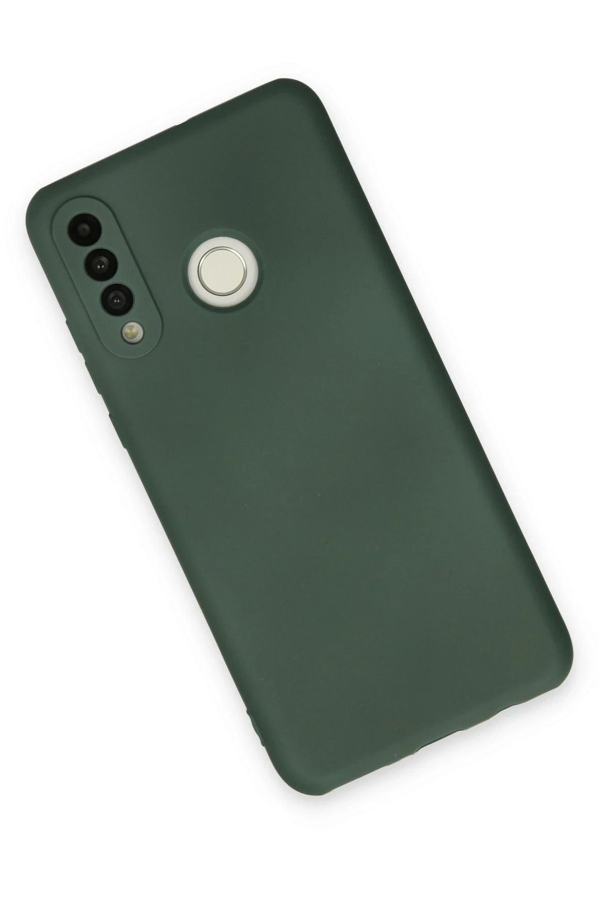 NewFace Huawei P30 Lite uyumlu  Kılıf Nano içi Kadife Silikon - Koyu Yeşil
