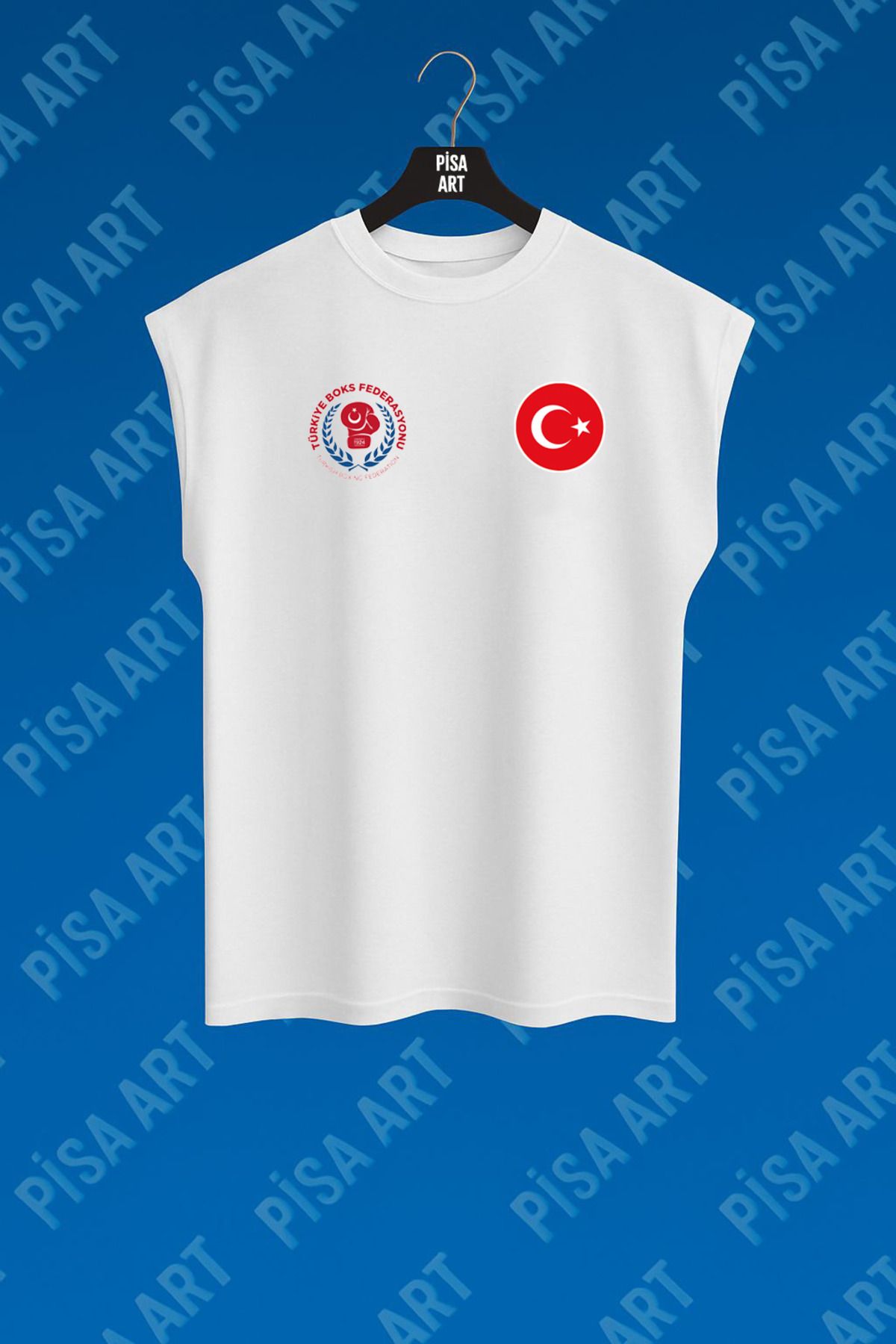 Pisa Art Boks Milli Takım Unisex Antreman ve Günlük %100 Pamuk Kolsuz T-Shirt(Kişiye Özel Baskı Yapılır)