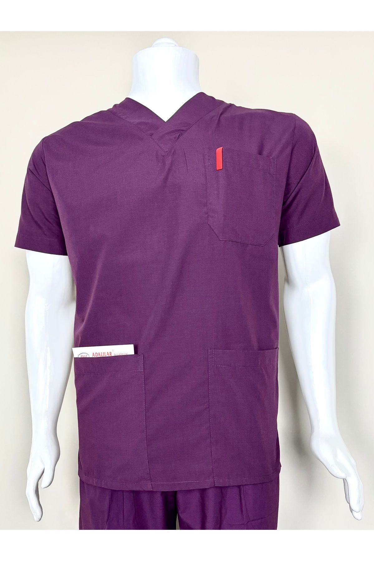 ADALILAR TEKSTİL Medikal Hemşire Üniforması Unisex Doktor Hekim Cerrahi (Tek Üst)