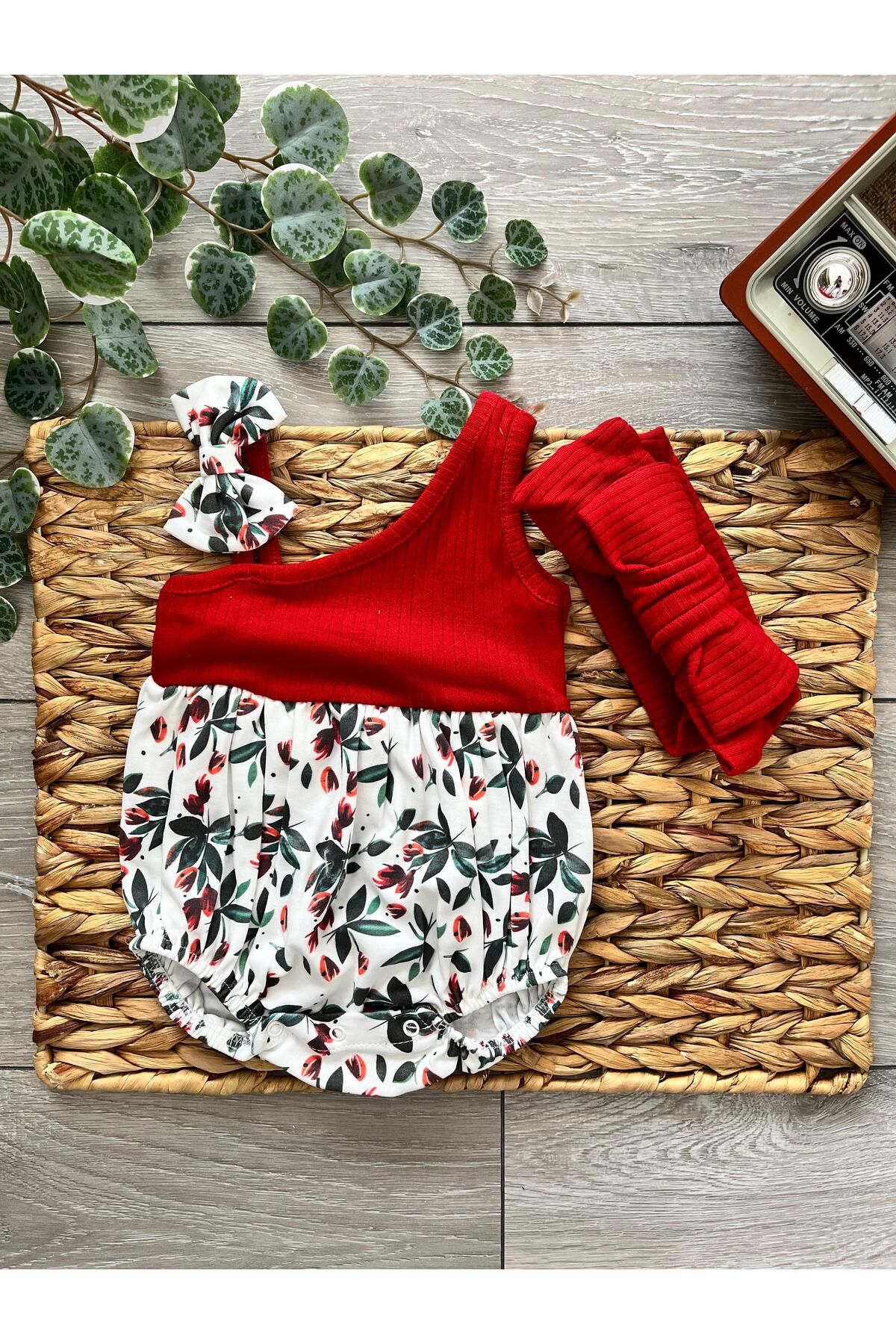 urzalobaby KIZ BEBEK BANDANALI MAVİ TULUM