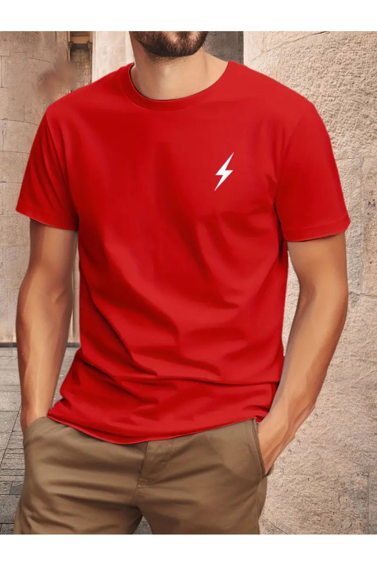 Trend Sizde Unisex Pamuklu Sihirli Çizgi Ön Baskılı Tasarım Tshirt