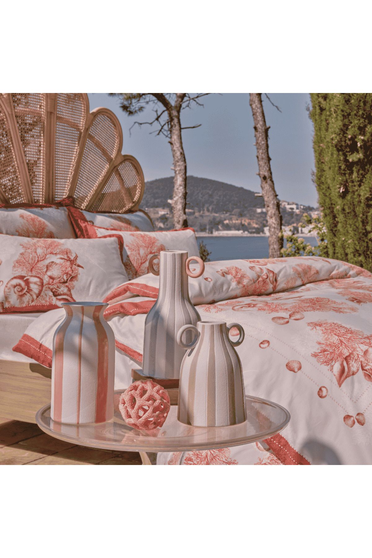 Linens Minella 14x13x18,5 cm Vazo Beyaz Gri