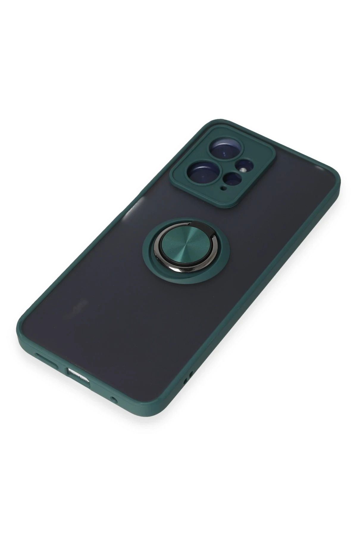 NewFace Xiaomi Redmi Note 12 4G Kılıf Montreal Yüzüklü Silikon Kapak - Yeşil MRAYD