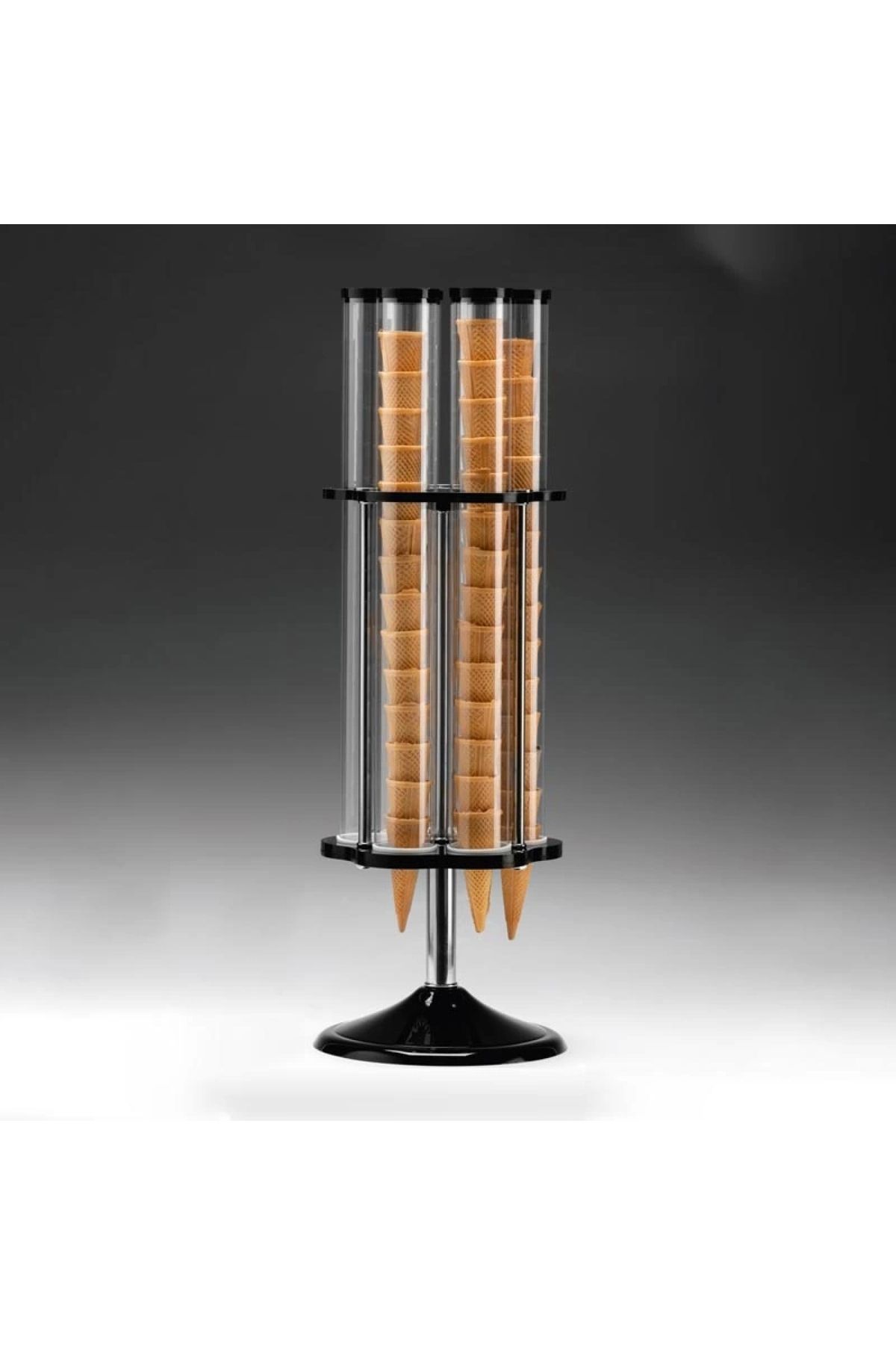 Zicco Zcp-802 Polikarbonat Döner Dondurma Külah Standı, 6'lı, 24x78 Cm