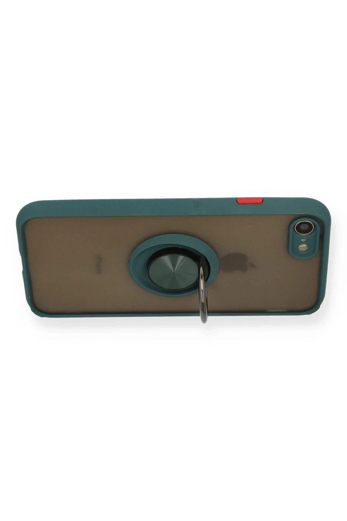 NewFace iPhone 7 Kılıf Montreal Yüzüklü Silikon Kapak - Yeşil MRAYD