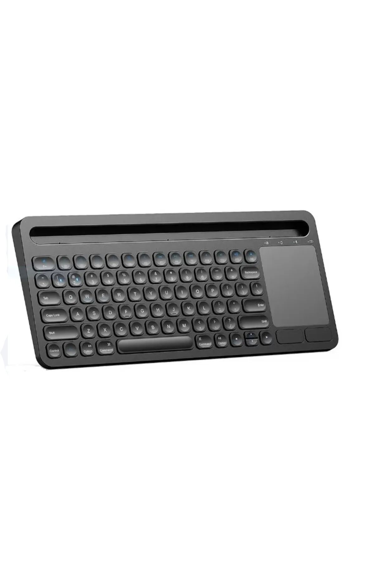 EN SİGA Touchpad Kablosuz Q Klavye Kablosuz Tablet Klavyesi Şarjlı Klavye Bluetooh Wıreless Keyboard Siyah