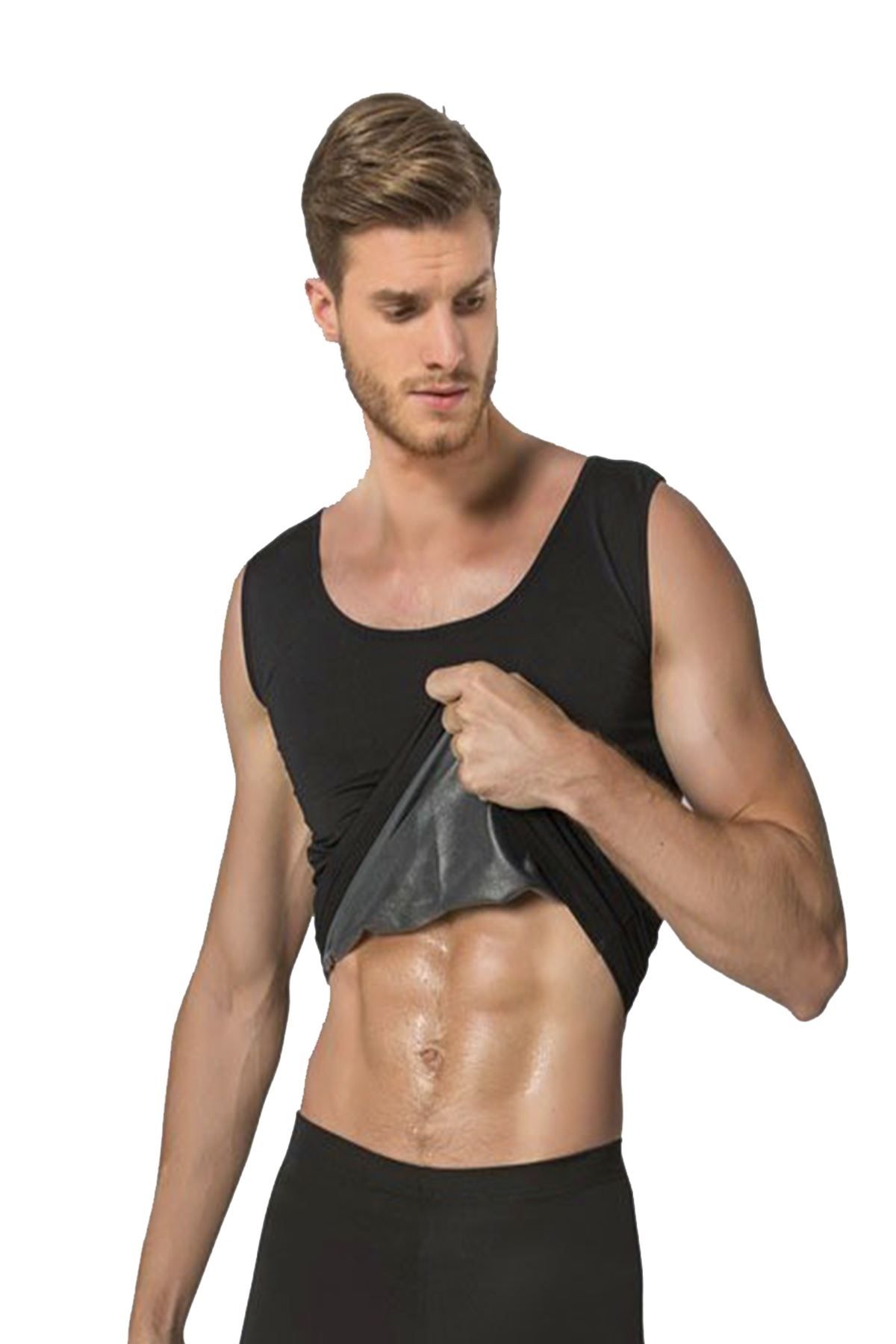 Moda Şahsenem Siyah Erkek Termal Sauna Atlet - 744