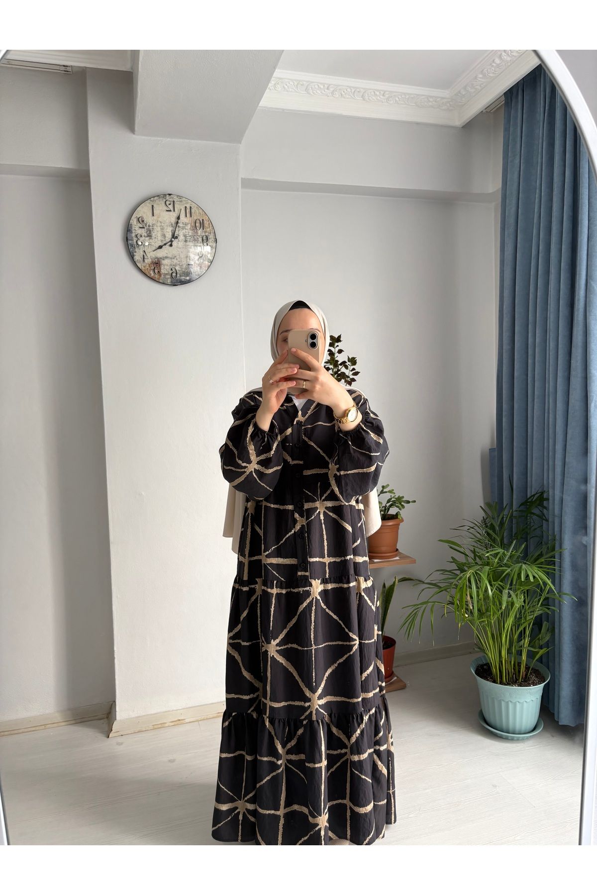 MODA EGE Modal Kumaş Desenli Elbise