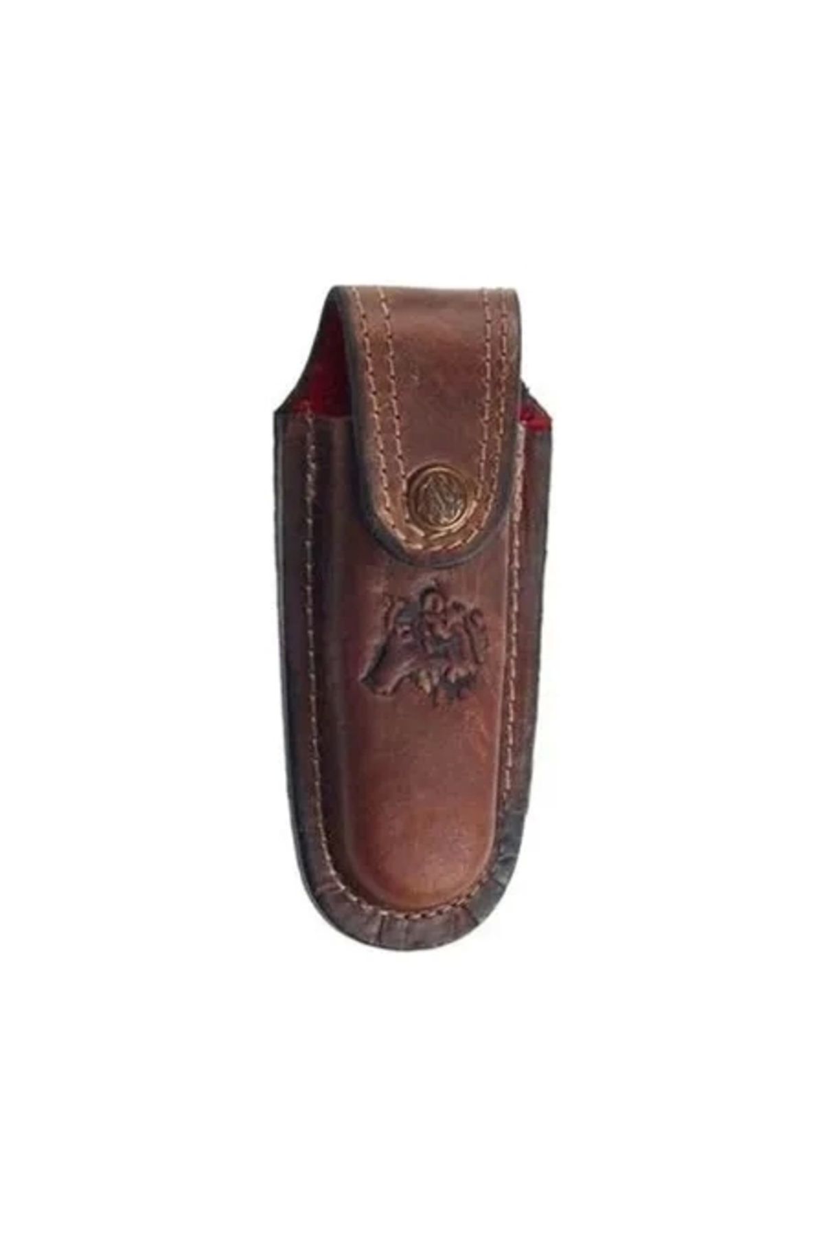 ÇERÇİCİ Kurt Figürlü Deri Çakı Kılıfı No:1, 11 X 4 Cm - Kemerlikli