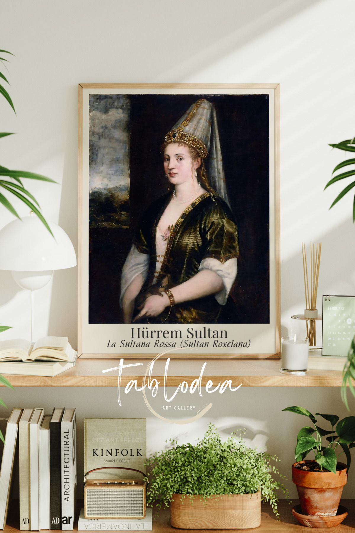 tablodea Hürrem Sultan Çerçeveli Tablo, Osmanlı Dönemi Tarihi Dekoratif Klasik Vintage Tablo