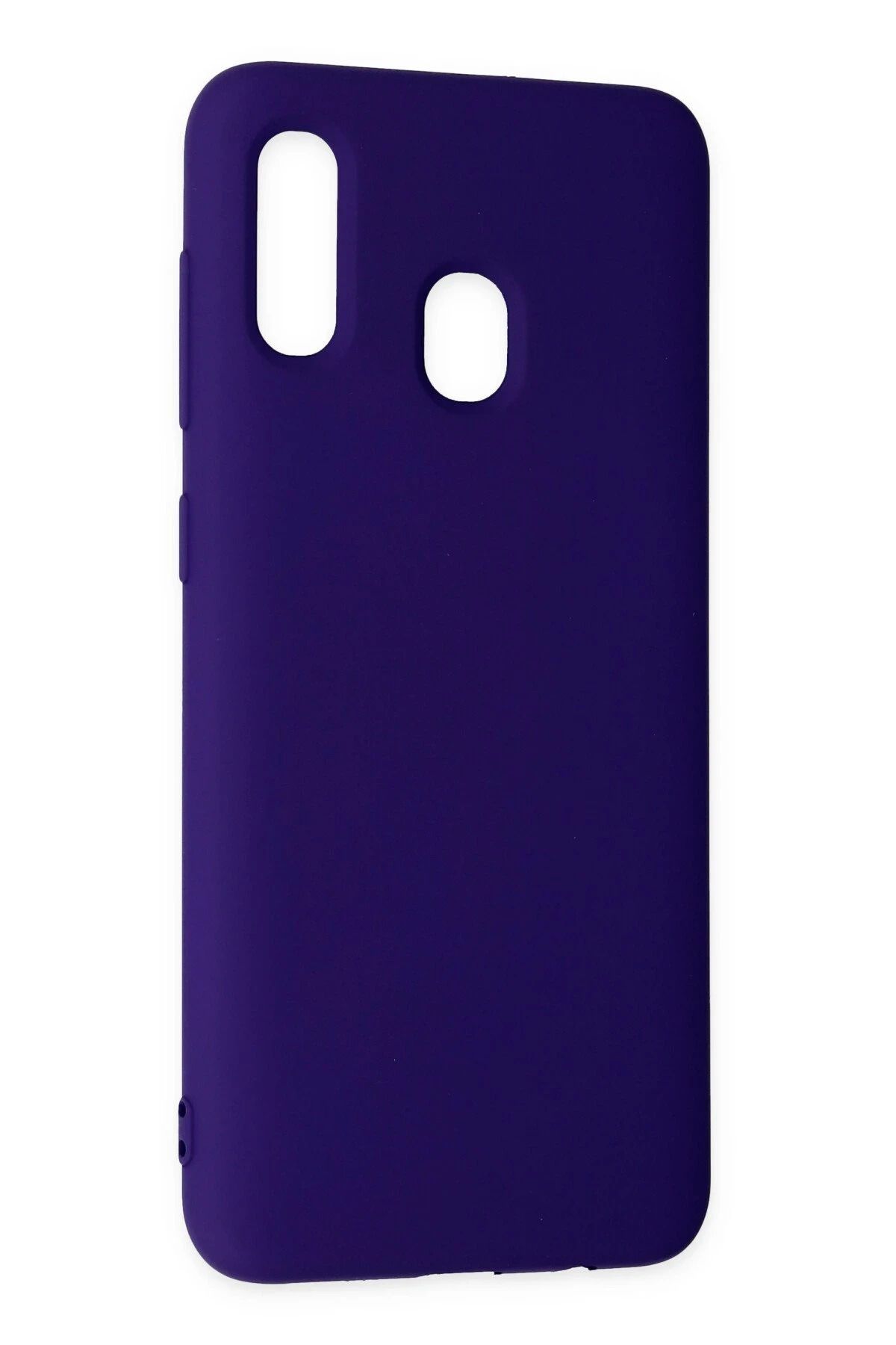 NewFace Galaxy A20 Uyumlu Kılıf Nano içi Kadife Silikon - Mor MRAYD