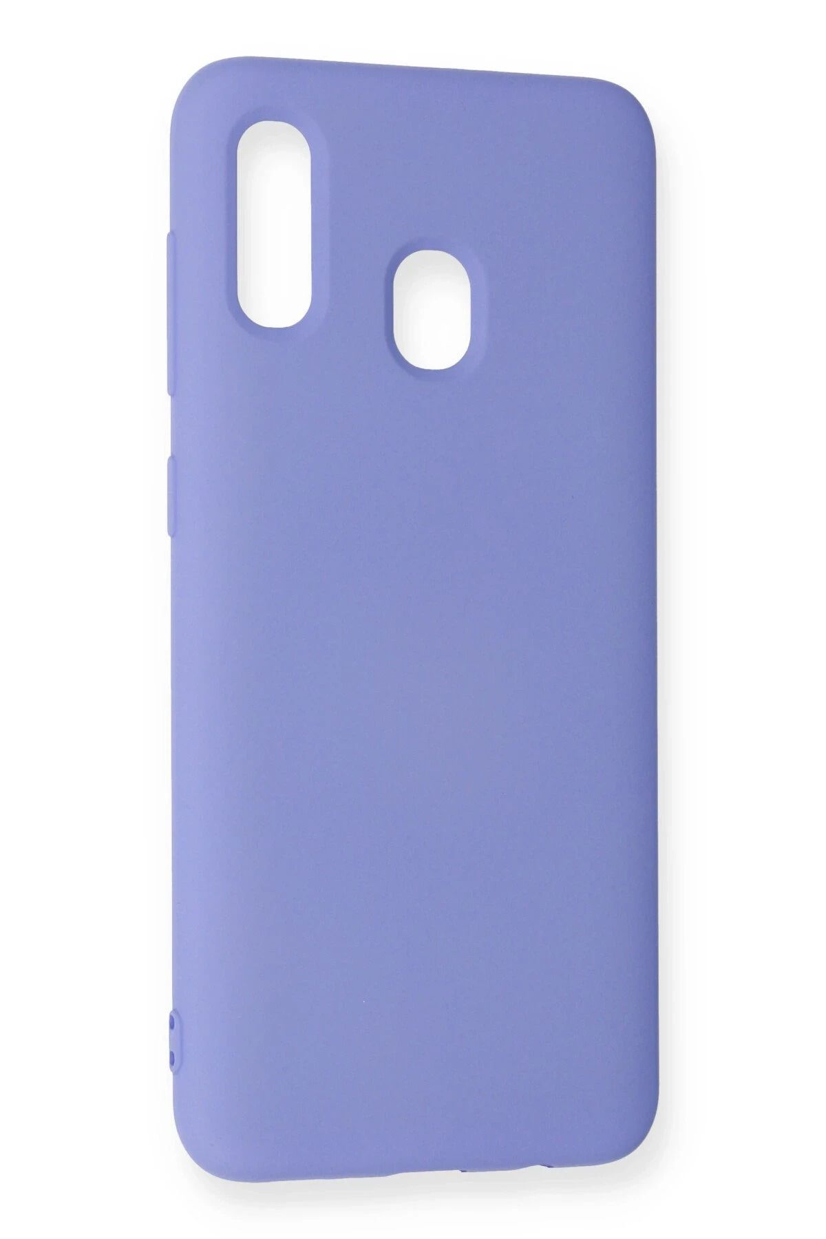 NewFace Galaxy A20 uyumlu Kılıf Nano içi Kadife Silikon - Lila MRAYD