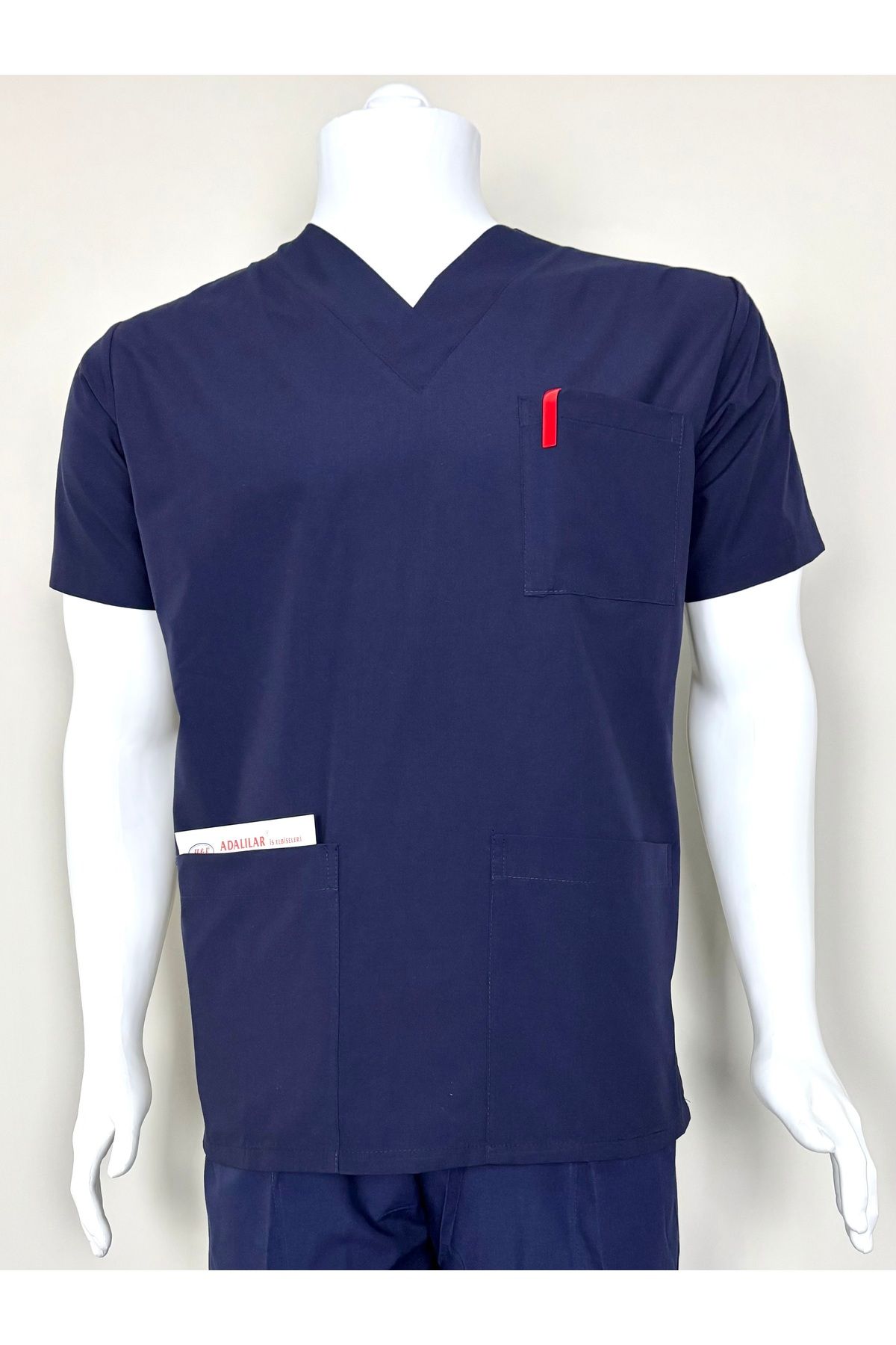 ADALILAR TEKSTİL Medikal Hemşire Üniforması Unisex Doktor Hekim Cerrahi (Tek Üst)