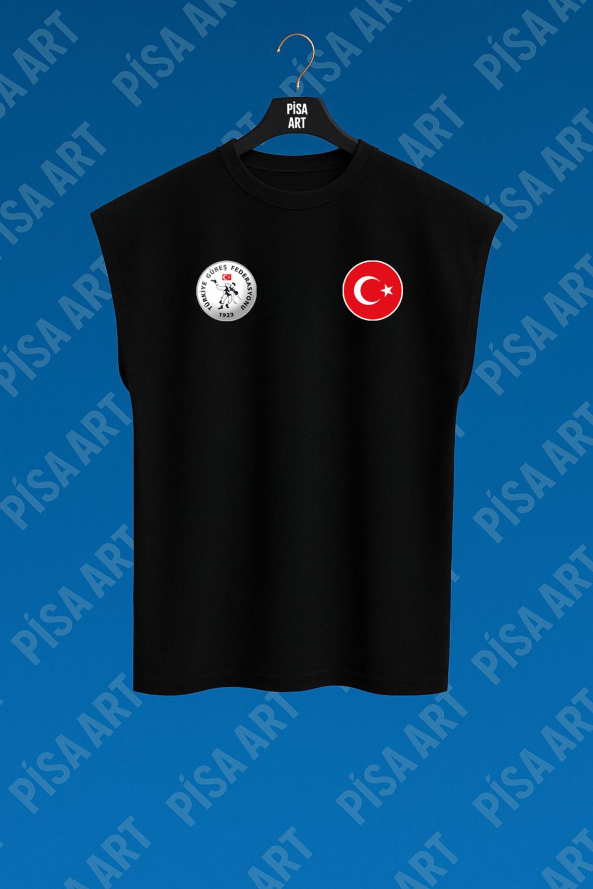 Pisa Art Güreş Milli Takım Unisex Antreman ve Günlük %100 Pamuk Kolsuz T-Shirt(Kişiye Özel Baskı Yapılır)