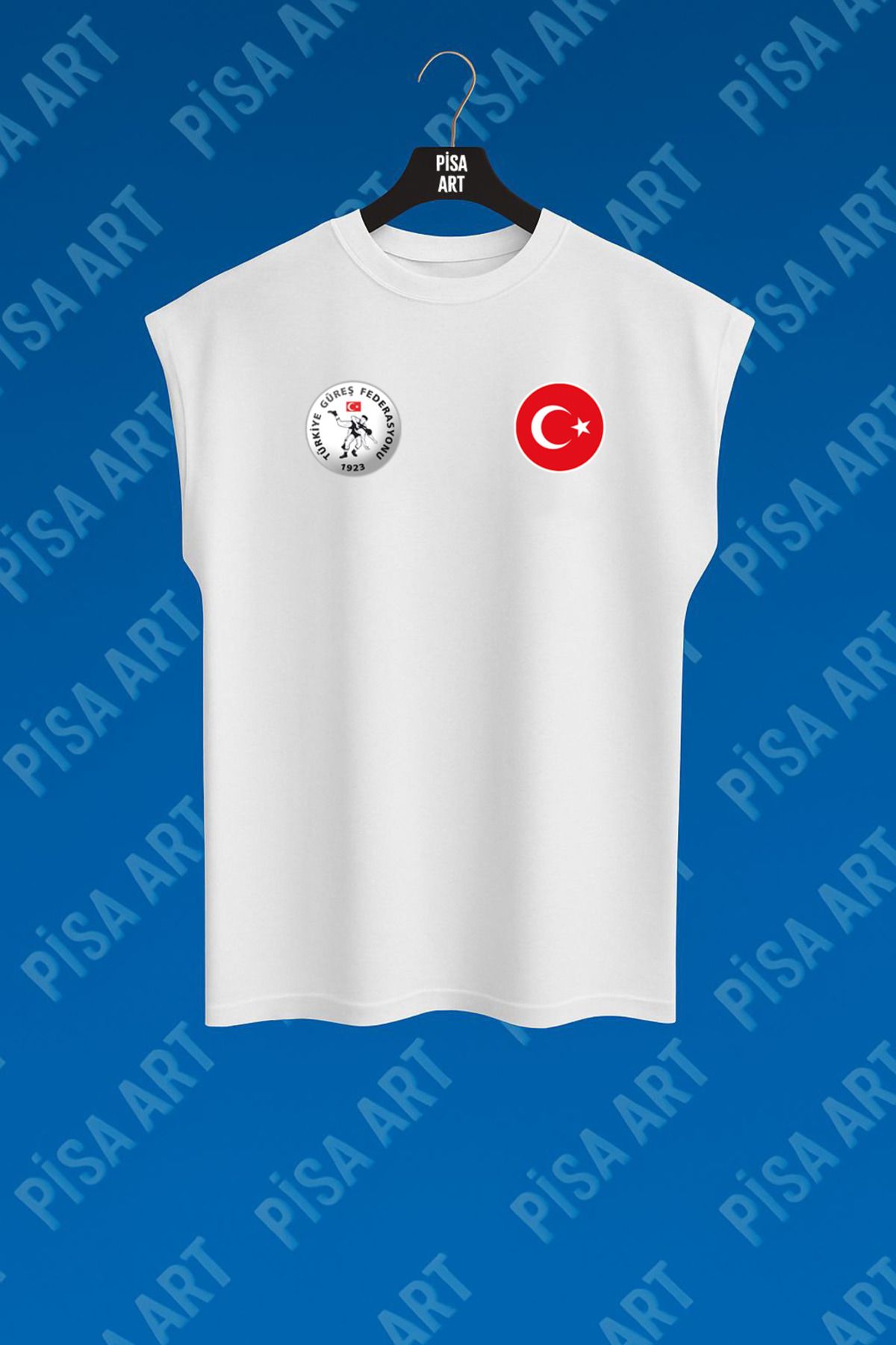 Pisa Art Güreş Milli Takım Unisex Antreman ve Günlük %100 Pamuk Kolsuz T-Shirt(Kişiye Özel Baskı Yapılır)