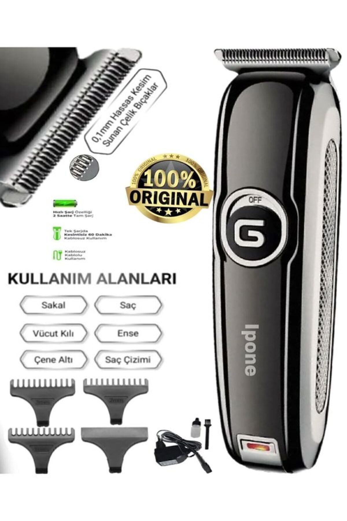 Juston 1011 Lazer Öncesi Sakal Vücut Ense Çizim Kişisel Bakım Aletleri Sıfıra Yakın Tıraş Makinesi