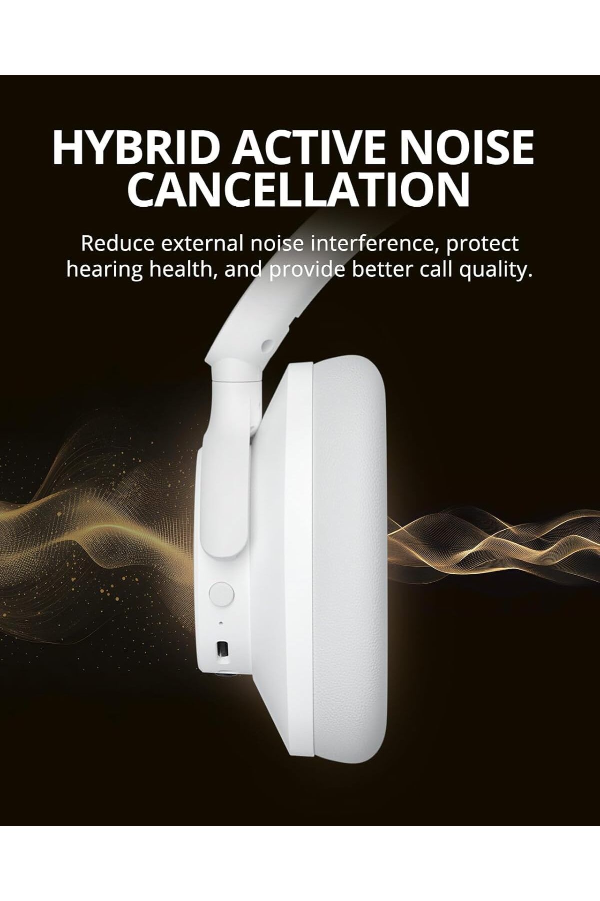 Tronsmart-سماعة رأس Tronsmart Q20S هجينة لاسلكية ANC مع ميكروفون ووقت تشغيل 60 ساعة وباس عميق ومعادل مخصص عبر التطبيق باللون الأبيض 2