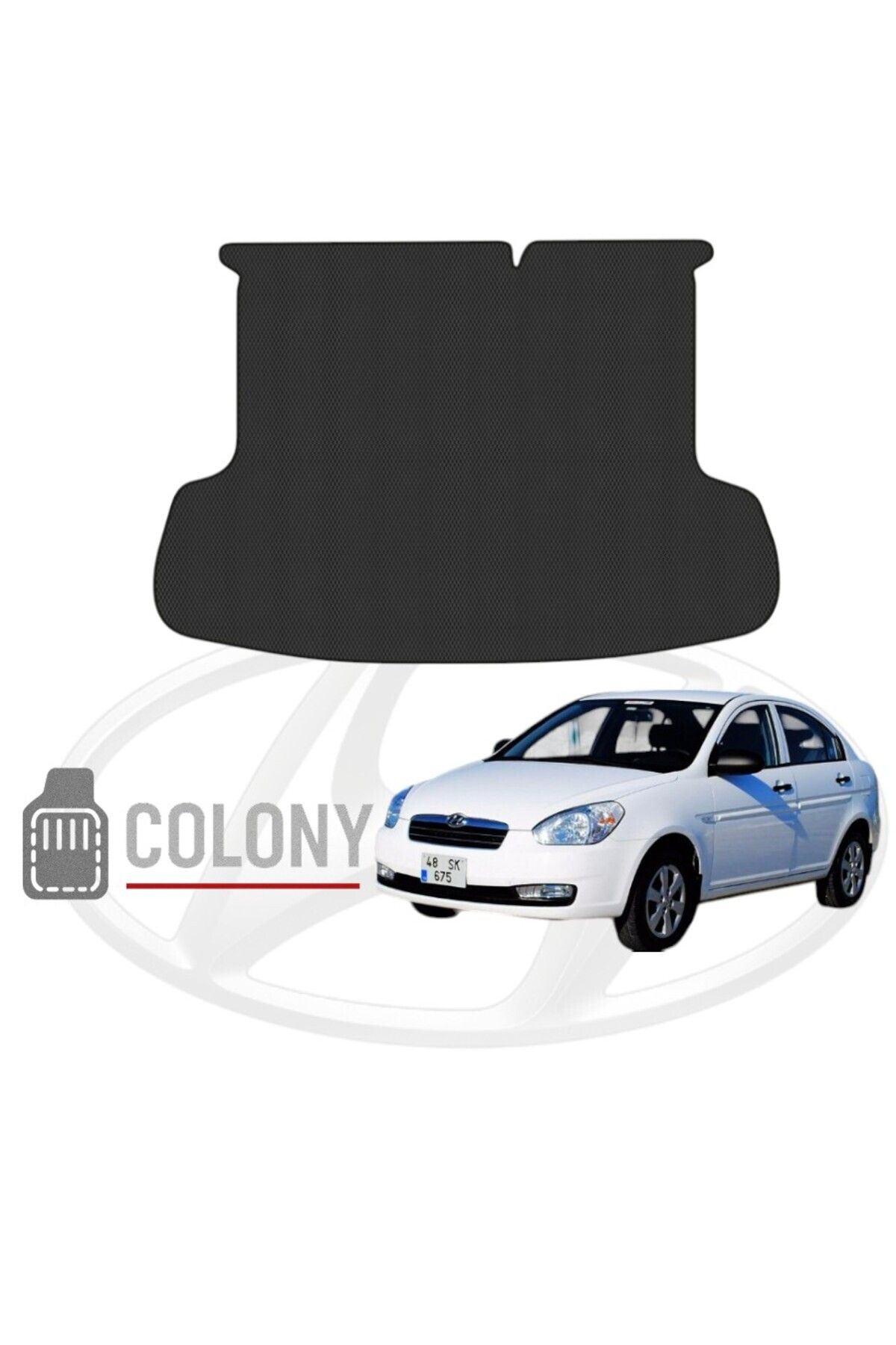 COLONY Hyundai Accent Era Uyumlu Hücreli Eva Oto Bagaj Paspası & Bagaj Havuzu