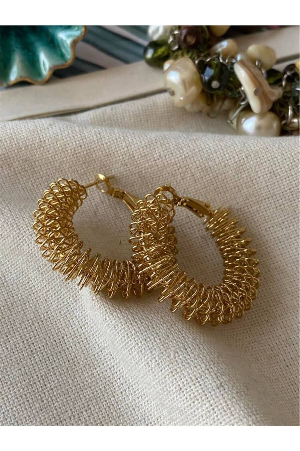 TAKITOKAAKSESUAR Çelik Gold Wire Küpe