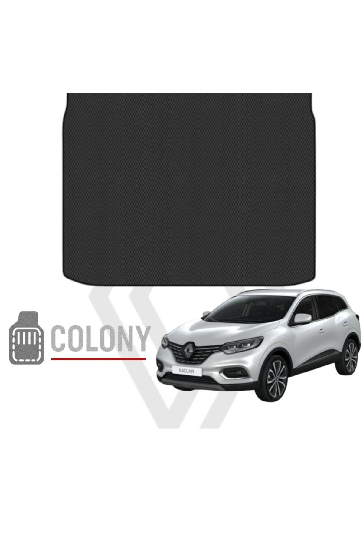 COLONY Renault Kadjar SUV 2015+ Hücreli Premium Eva Oto Bagaj Paspası & Bagaj Havuzu Siyah
