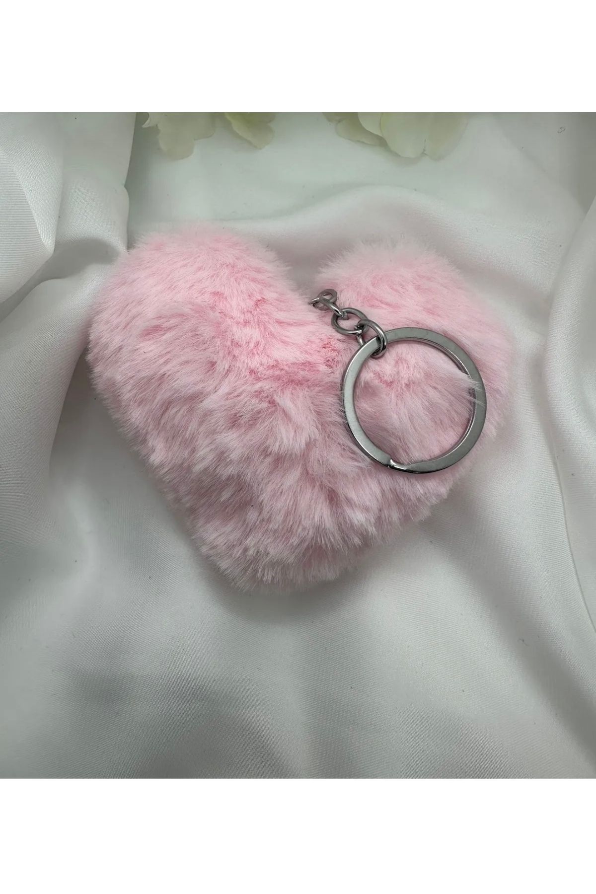 AYLİS Peluş Pembe Kalp Anahtarlık Çanta Süsü Hediyelik