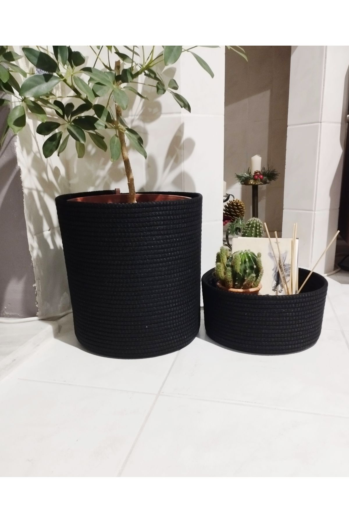 bayram taşcıoğlu home desing 2 Li Takım. Saksılık,Sepet,Düzenleyici Hediyelik Sepet