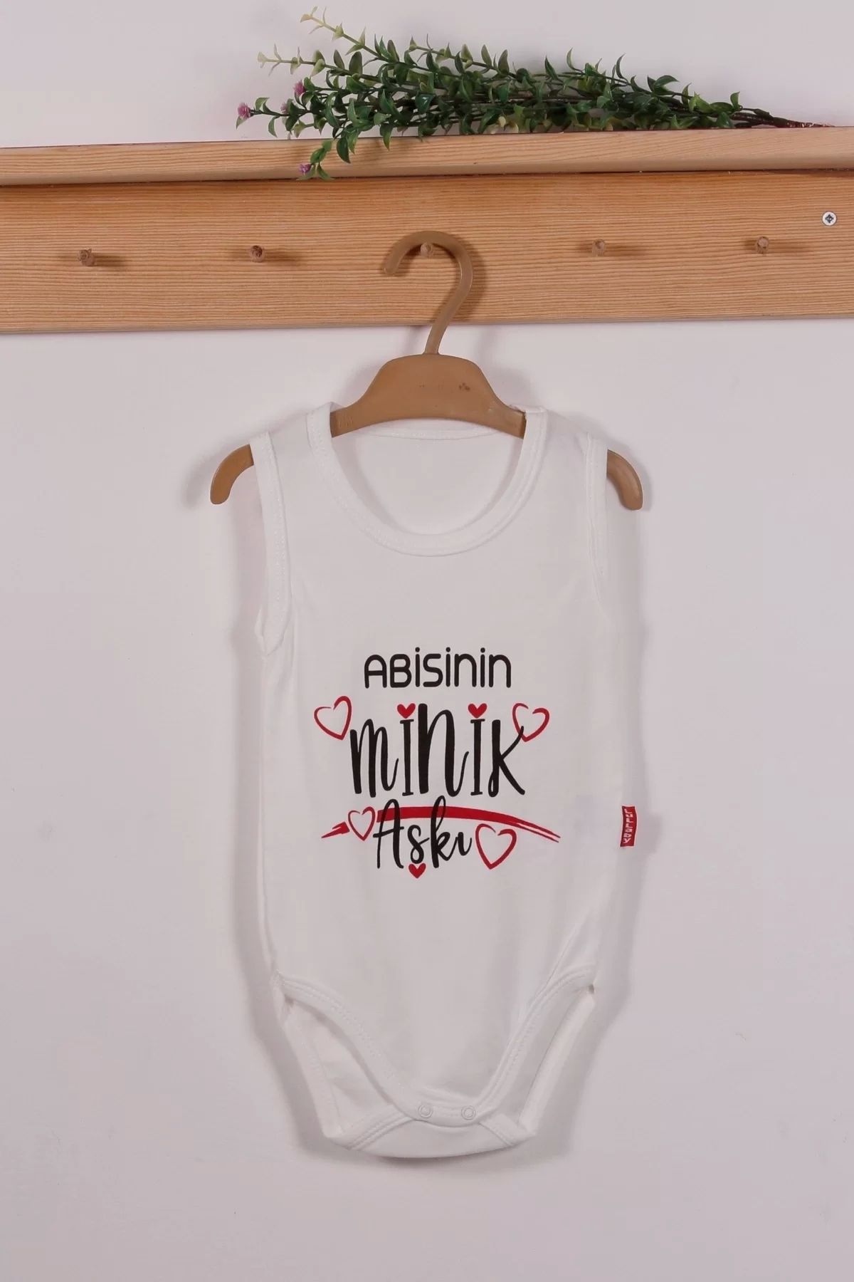 Moda Şahsenem Abisinin Minik Aşkı Desenli Askılı Unisex Body