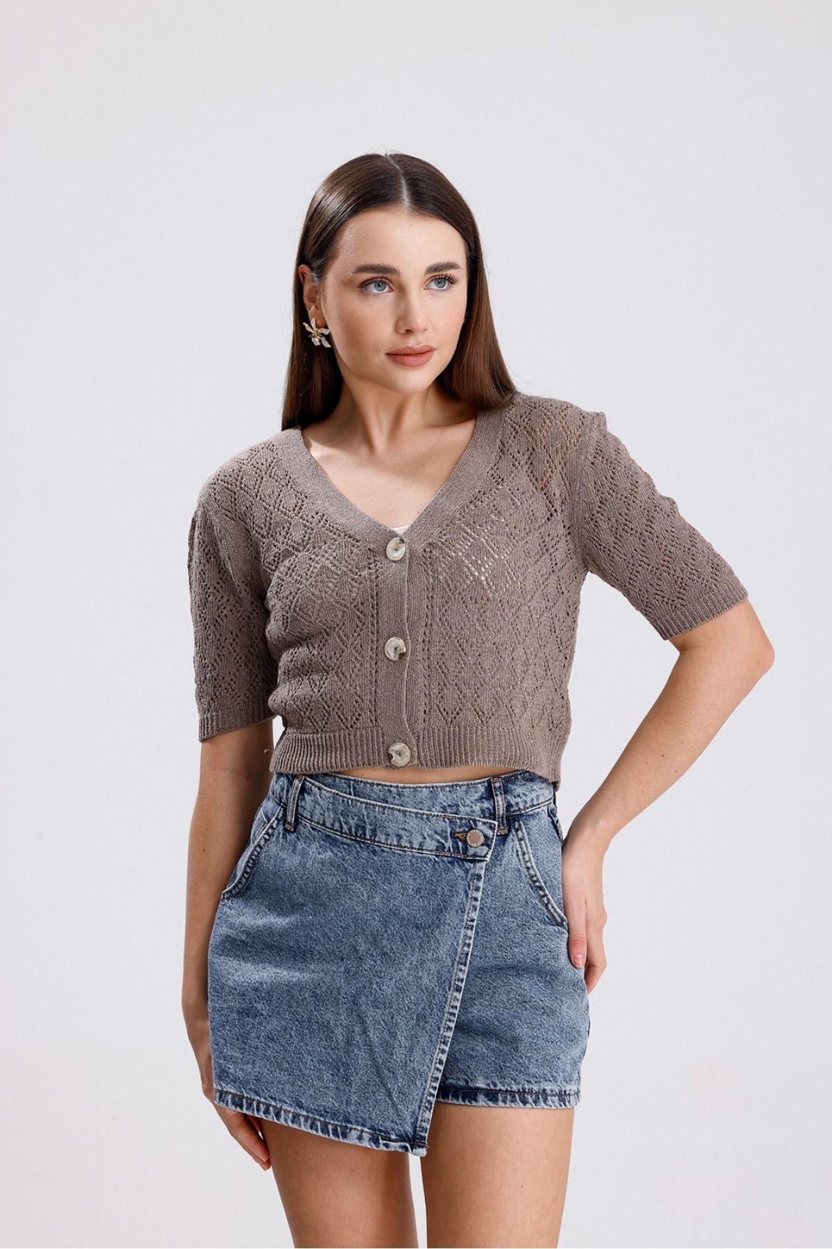 MODA MHE MODA MH AJURLU DÜĞMELİ HIRKA