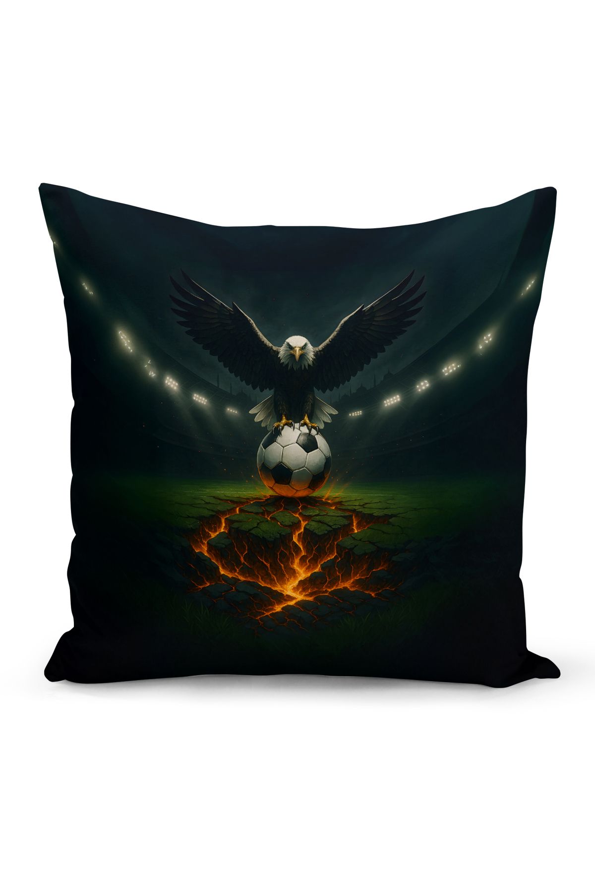 Bertille Home Çocuk Bebek Siyah Beyaz Taraftar Futbol Serisi Kırlent Kılıfı (Cushion Cover)