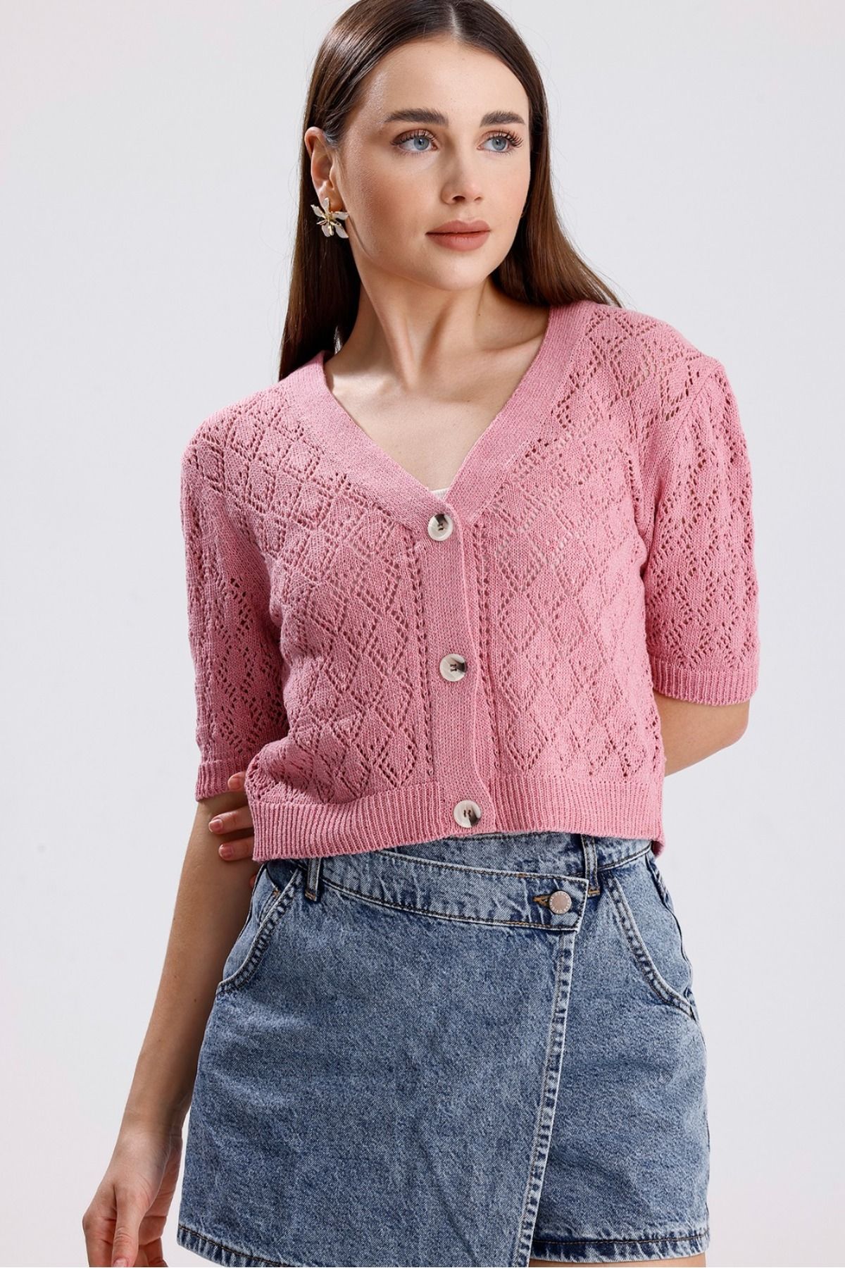 MODA MHE MODA MH AJURLU DÜĞMELİ HIRKA