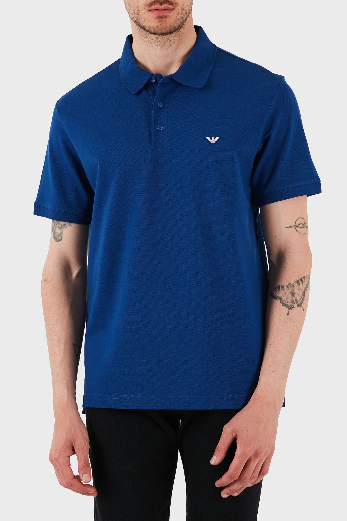 Emporio Armani Streç Pamuklu Regular Fit Düğmeli Polo Yaka T Shirt Erkek POLO YAKA T SHİRT EM001380