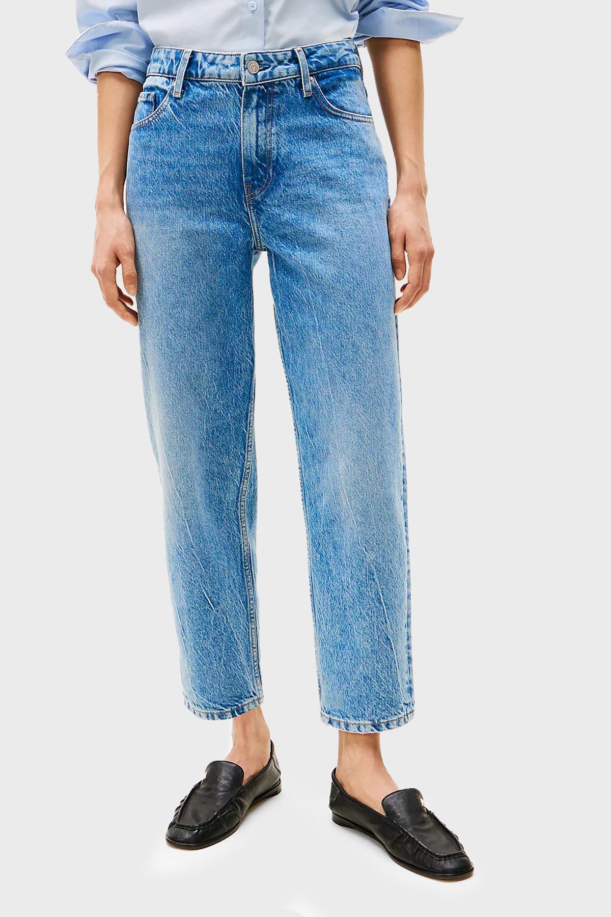 Tommy Hilfiger Streç Pamuklu Tapered Fit Yüksek Bel Daralan Paça Jeans KOT PANTOLON WW0WW44365