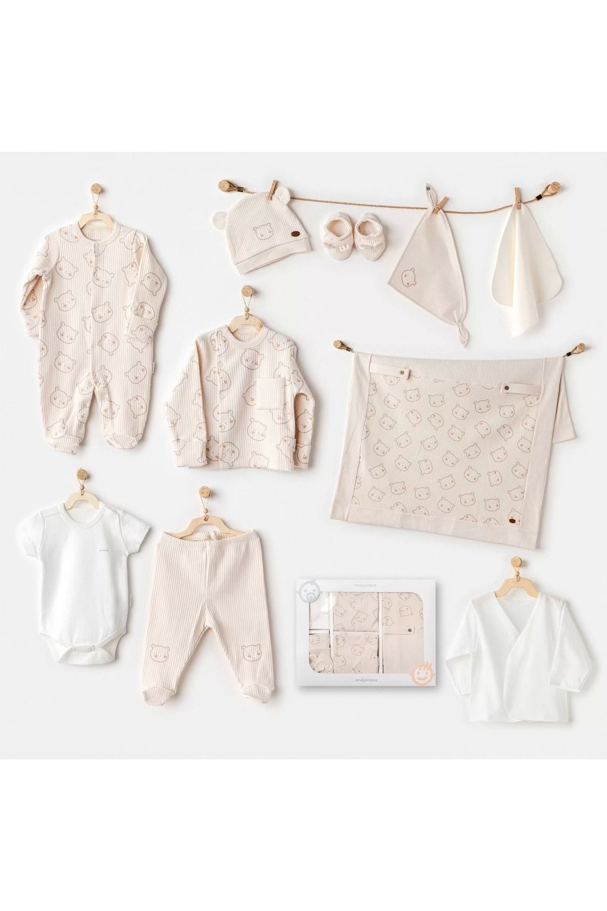 Moda Şahsenem Bear Time 10'lu Hastane Çıkışı Light Beige