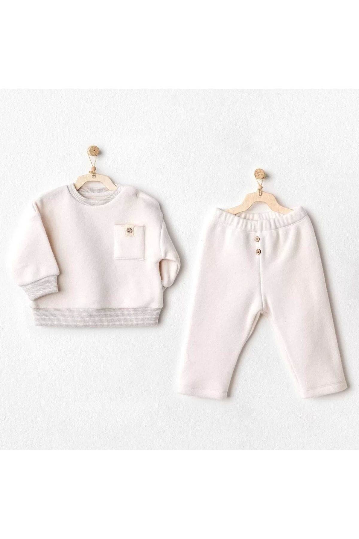Moda Şahsenem 5158 Soft 2'li Bebe Takım Ekru