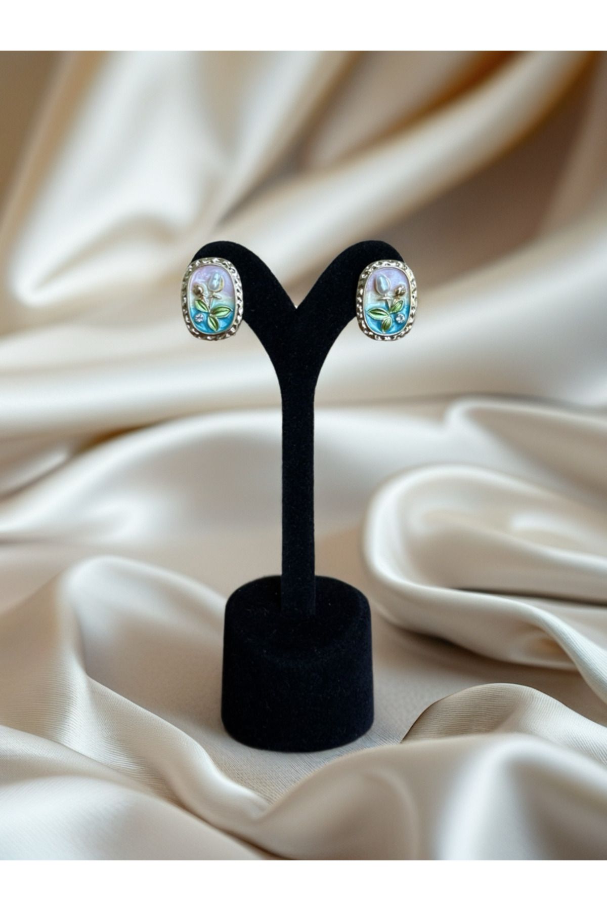 Calmea Jewellery RETRO ÖZEL TASARIM ÇELİK KADIN KÜPE