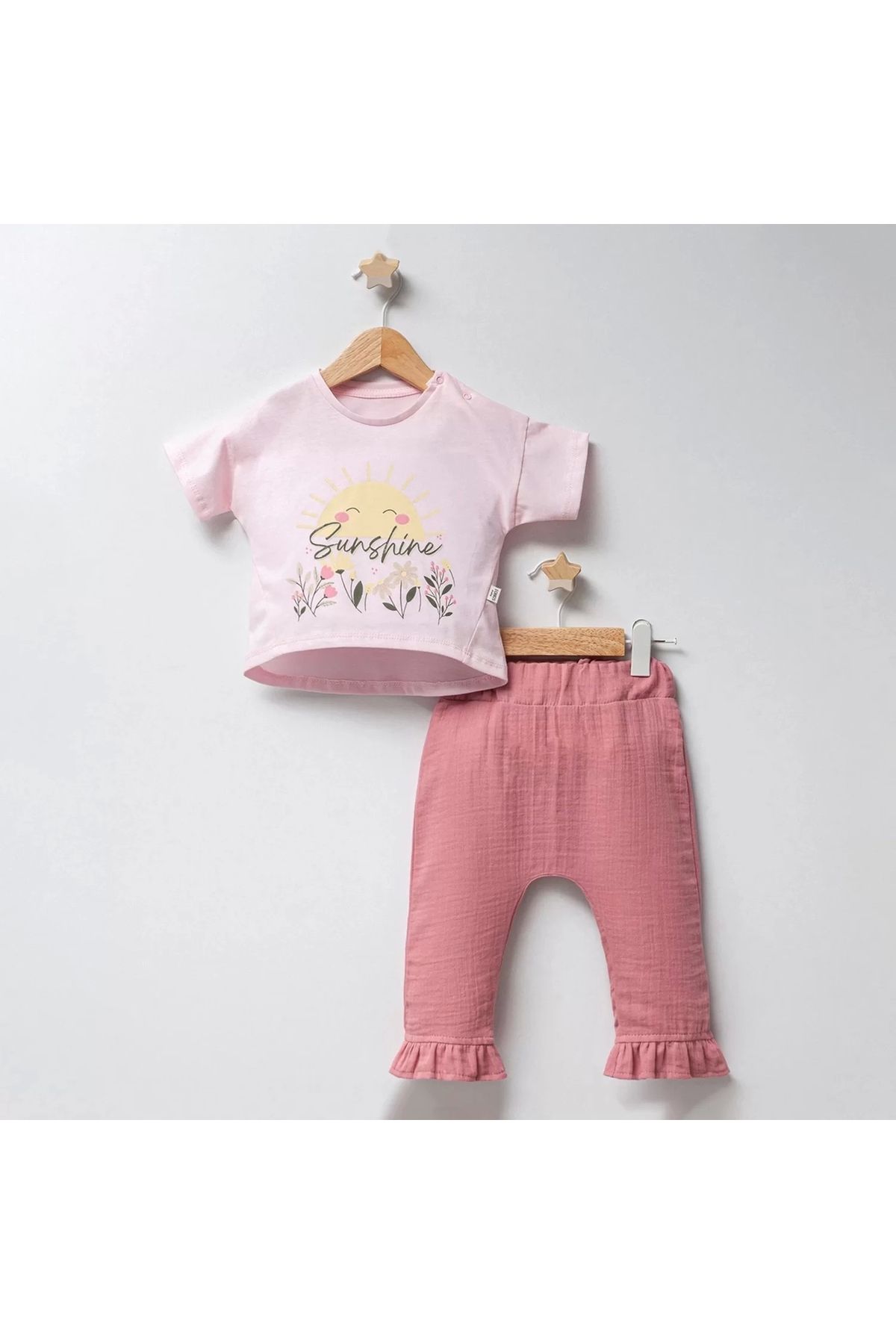 Moda Şahsenem Nemere Müslin 2'li Takım Pembe