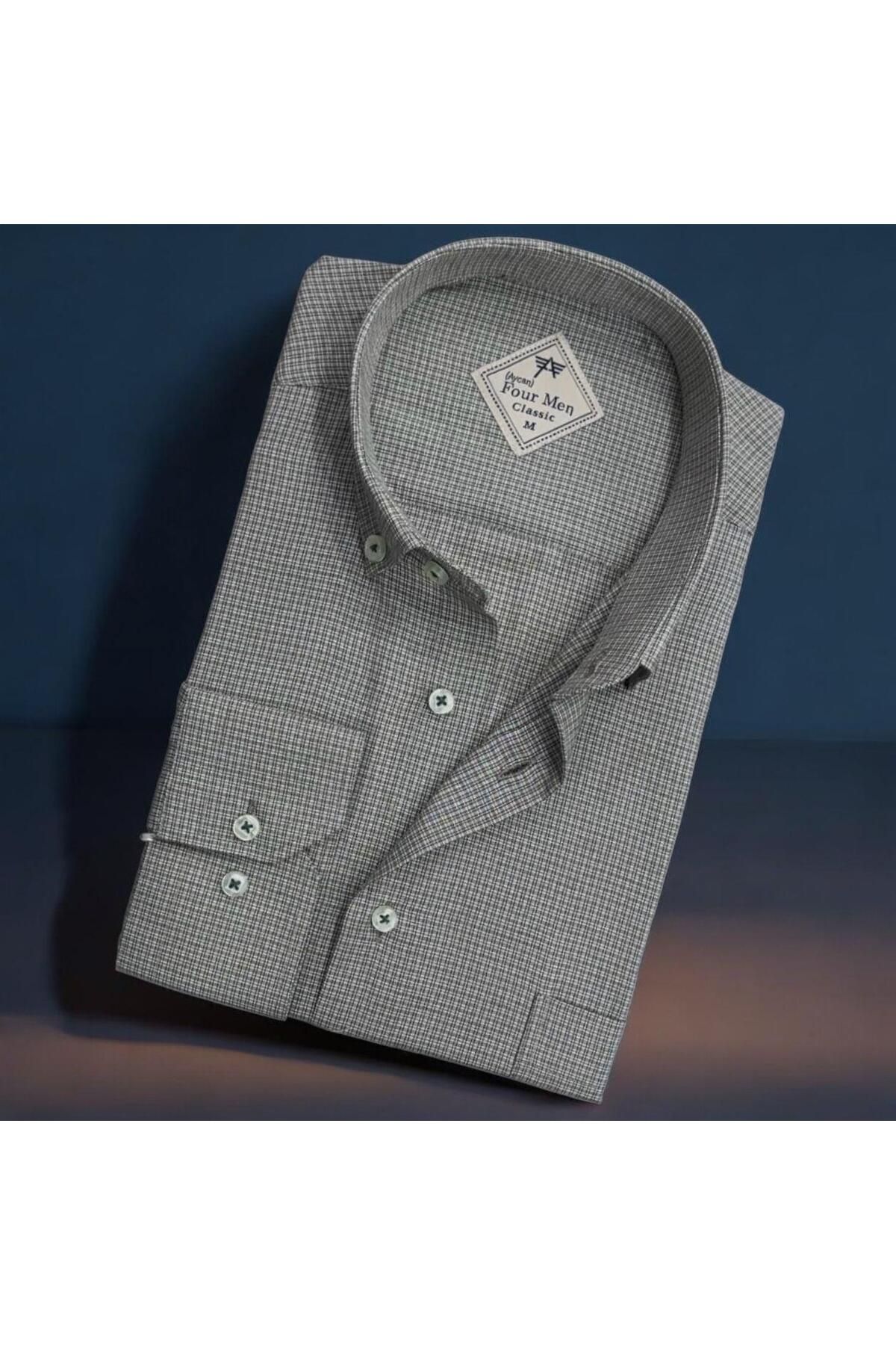 EREN STYLE Linen Keten Hafif Kumaş Uzun Kollu Erkek Gömlek (Regular Kalıp)